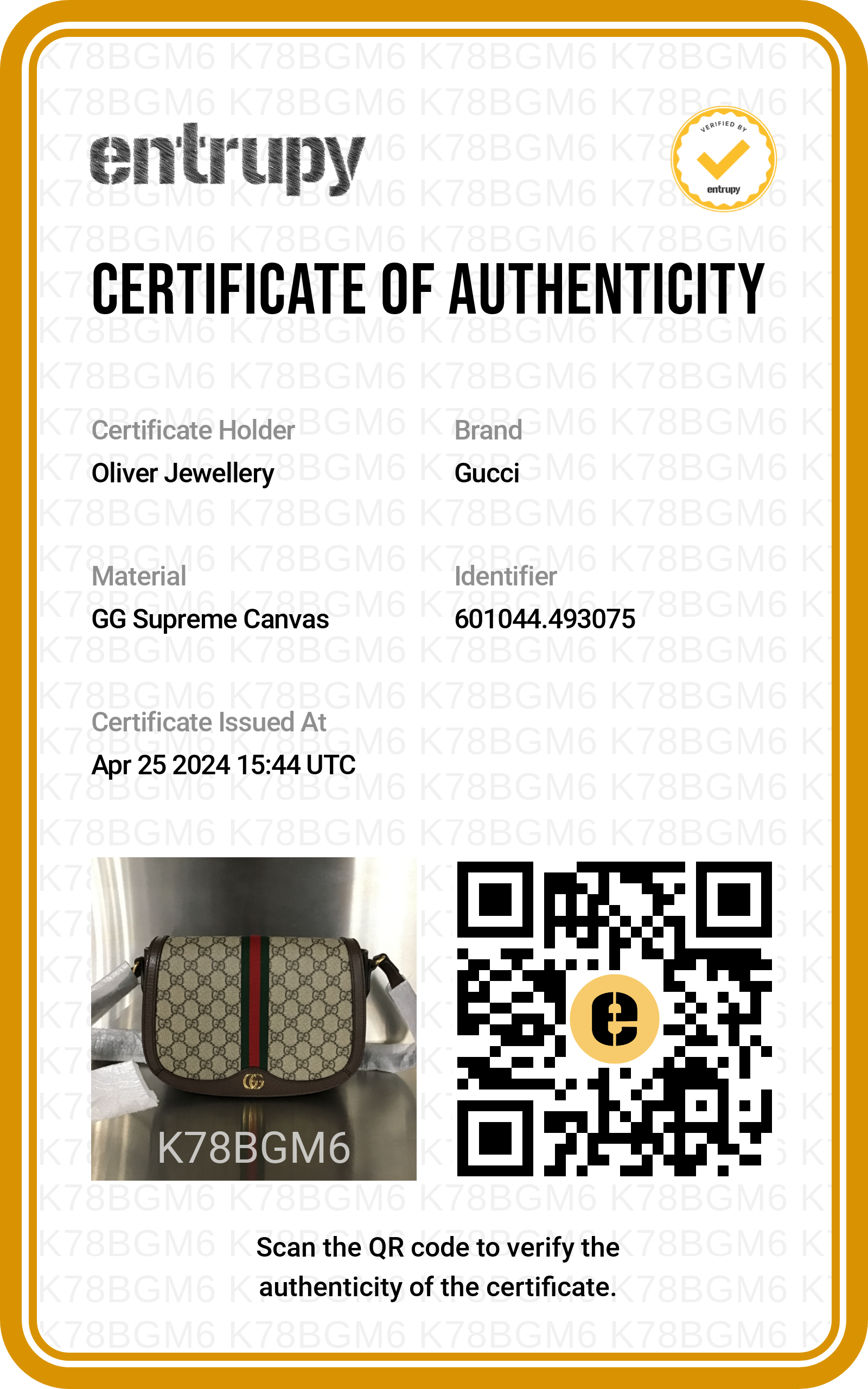 Gucci Beige GG Supreme Web Small Ophidia Flap Messenger Bag w/ Box