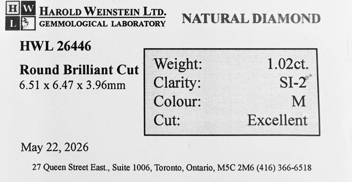 Natural 1.02 ct. Round Cut Loose Diamond