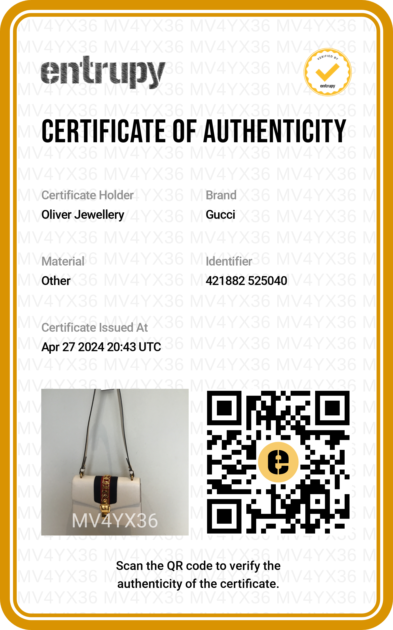 Gucci White Calfskin Leather Small Sylvie Handle Bag w/ Strap