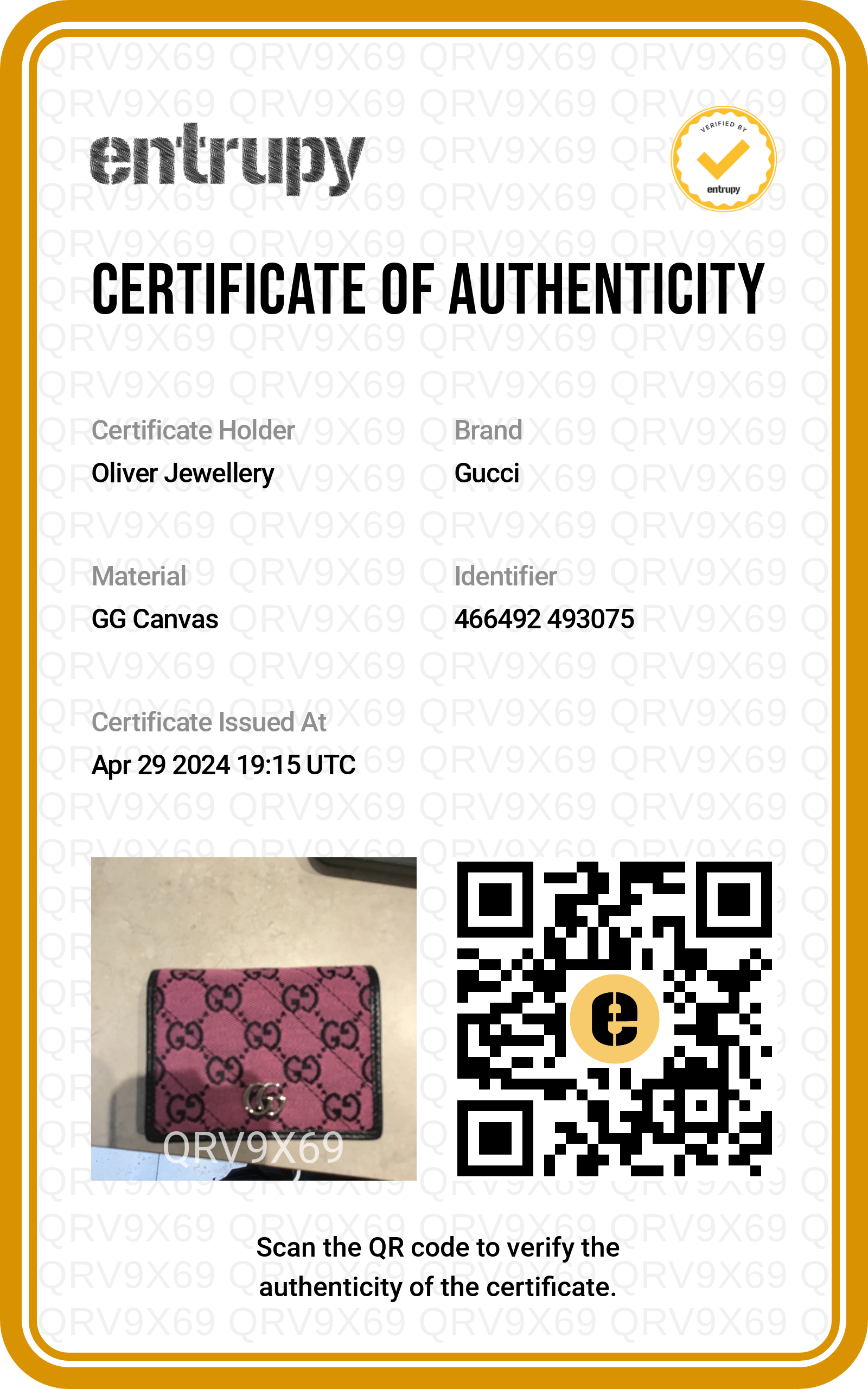 Gucci Pink Diagonal Quilted GG Canvas Card Case Wallet