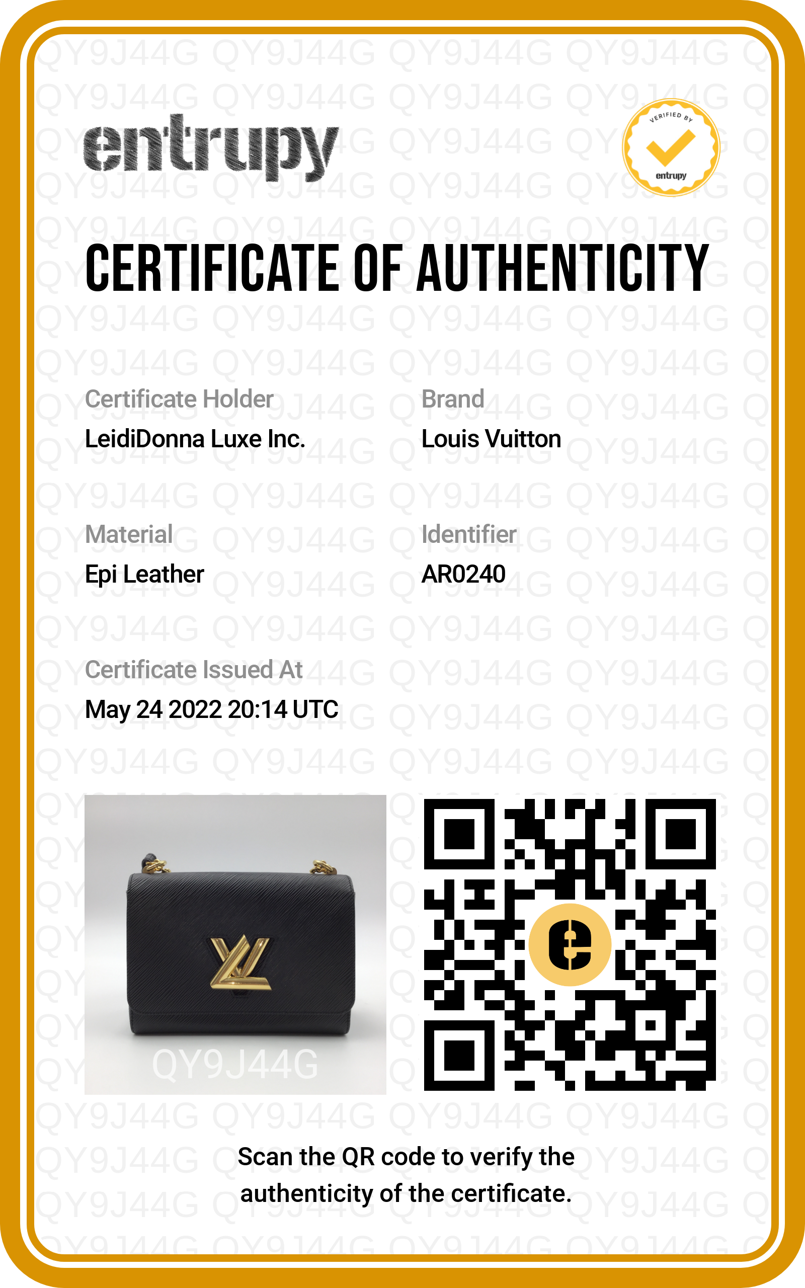 Louis Vuitton 2020 Black Epi Leather Twist MM Bag w/ Box