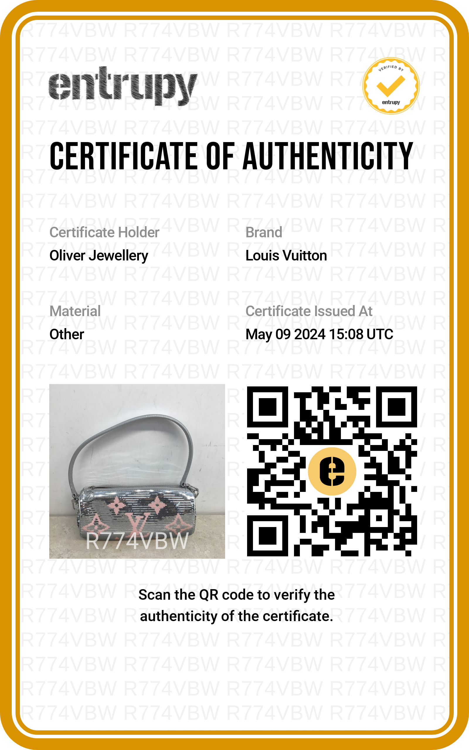 Louis Vuitton 2023 Silver Rose Monogram Giant Sequins Papillon Pouch w/ Straps, Receipt & Box