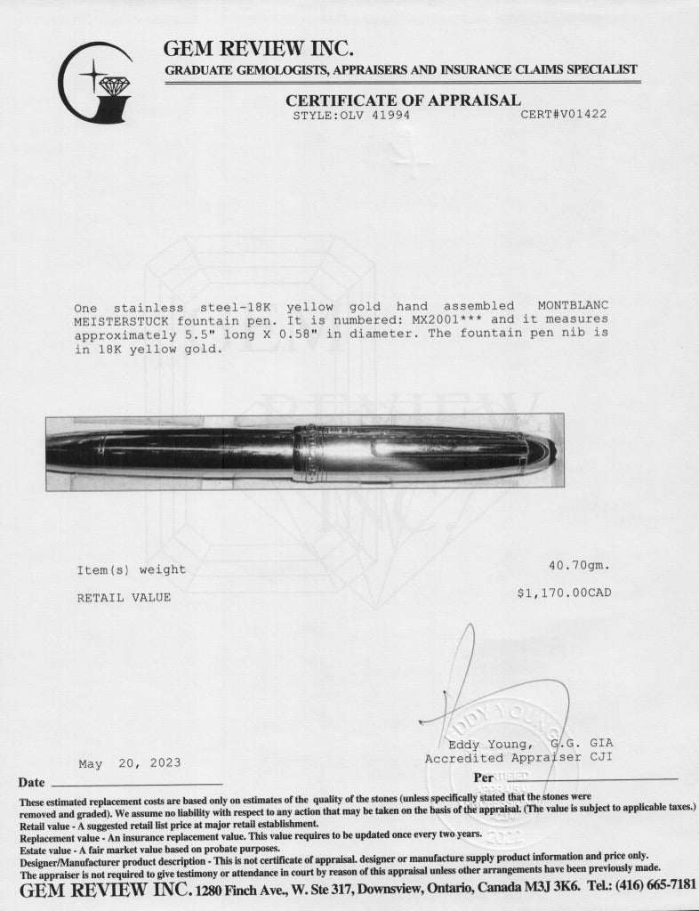 Montblanc Meisterstuck Fountain Pen w/ Case