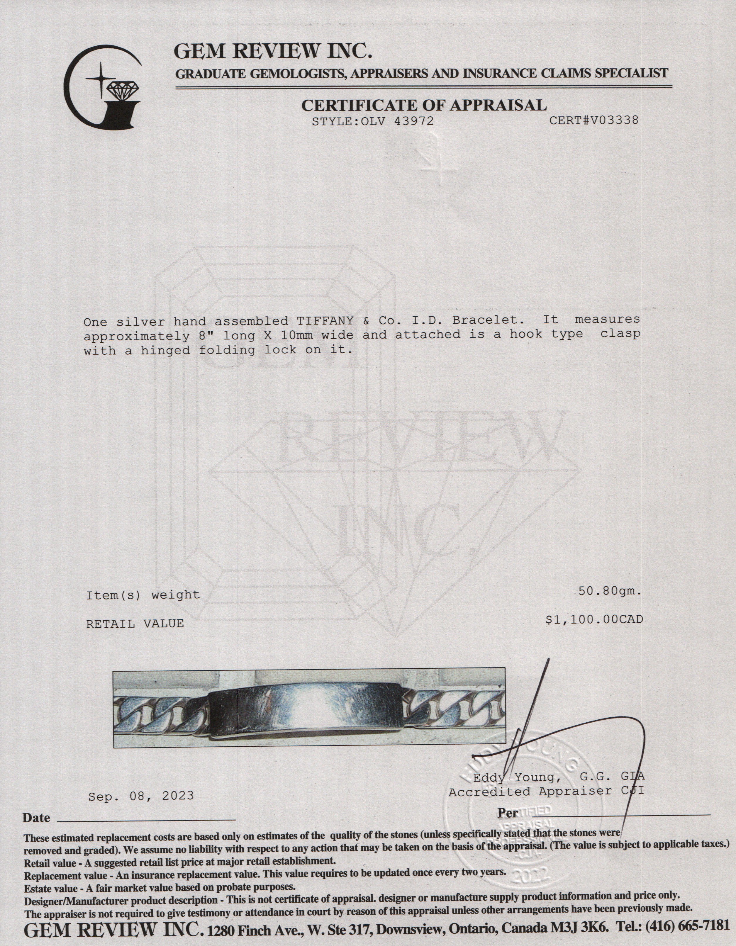 Tiffany & Co. Sterling Silver I.D. Bracelet