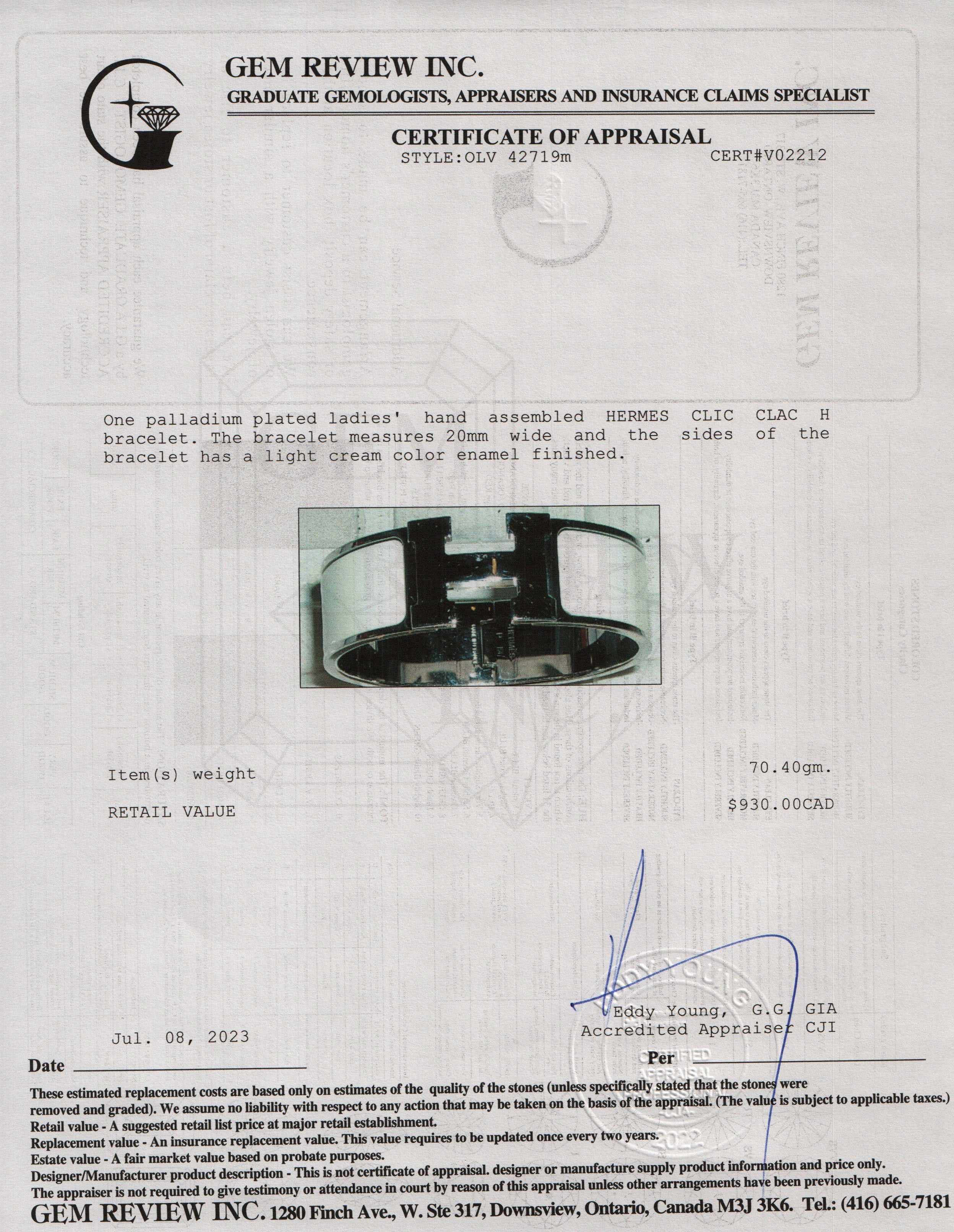 Hermes Clic Clac H Bracelet w/ Box