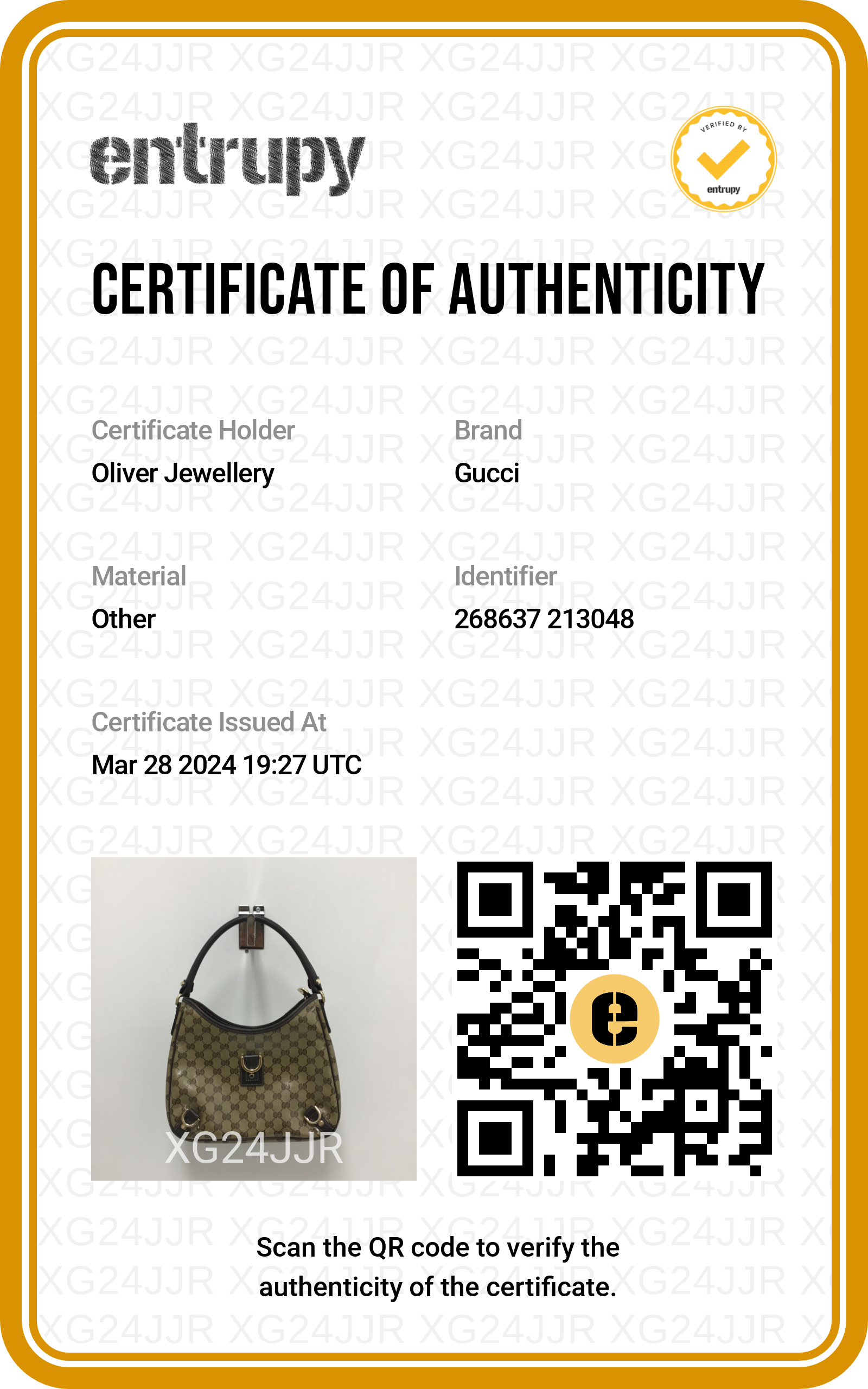 Gucci Brown Leather Trim GG Crystal Abbey Hobo