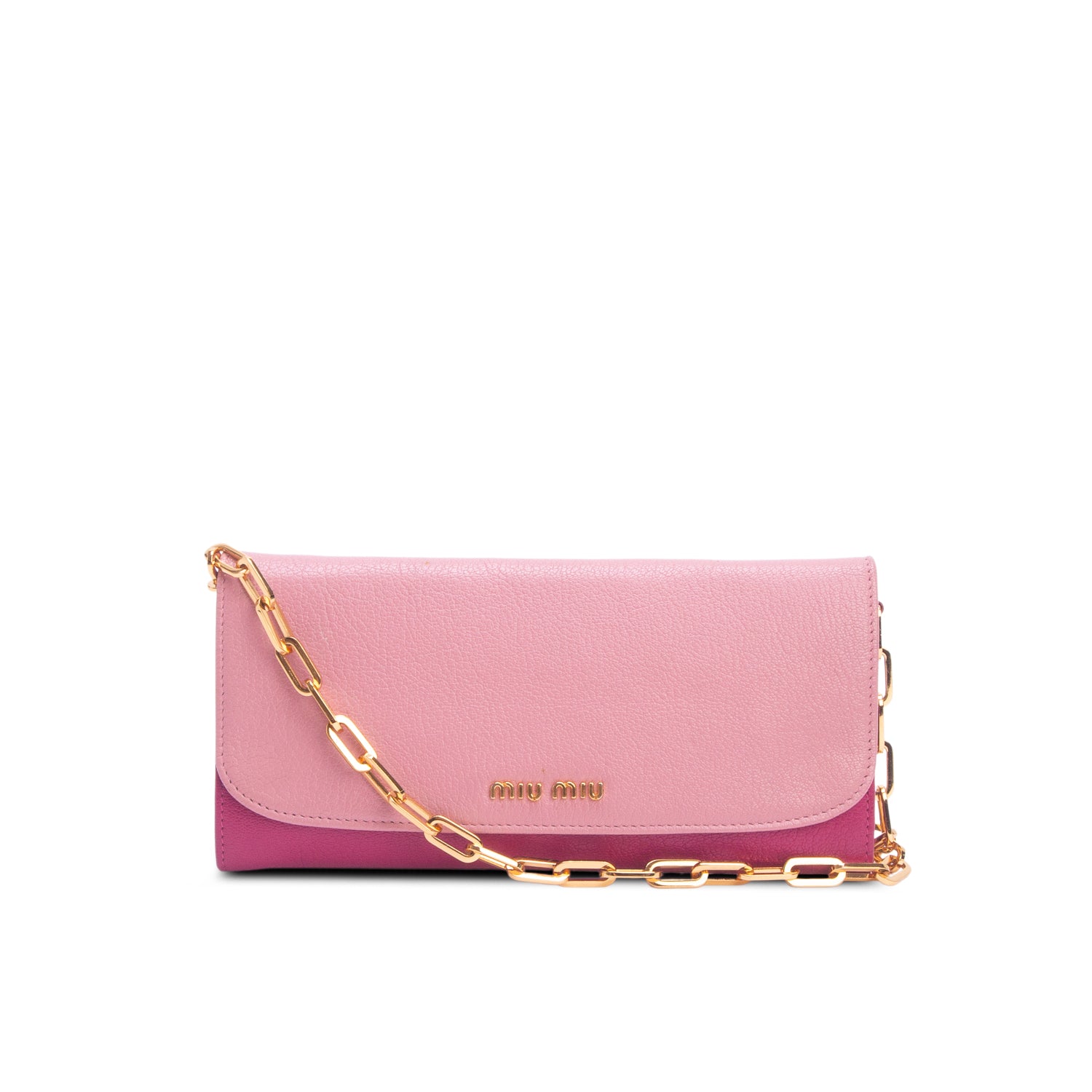 Miu Miu Pink Calfskin Wallet on Chain