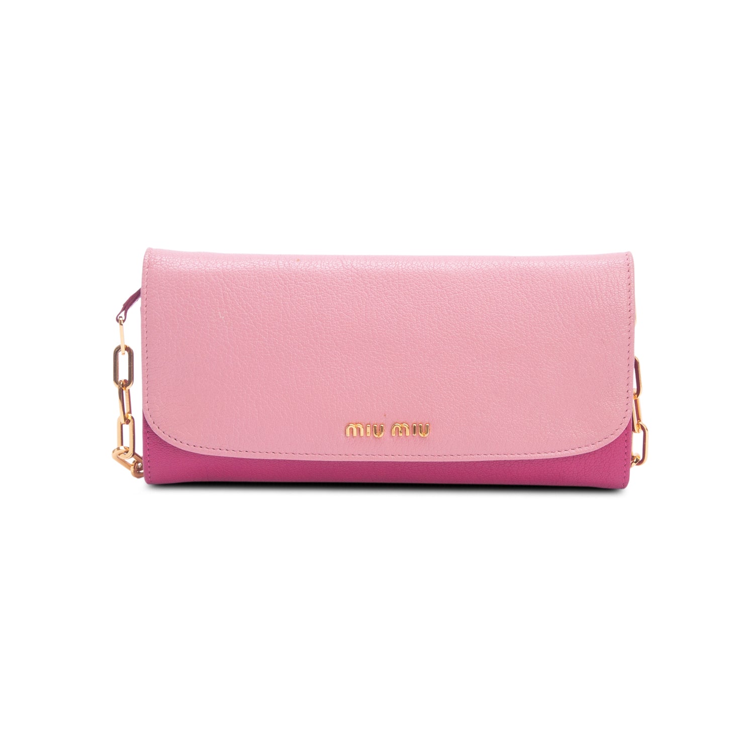 Miu Miu Pink Calfskin Wallet on Chain