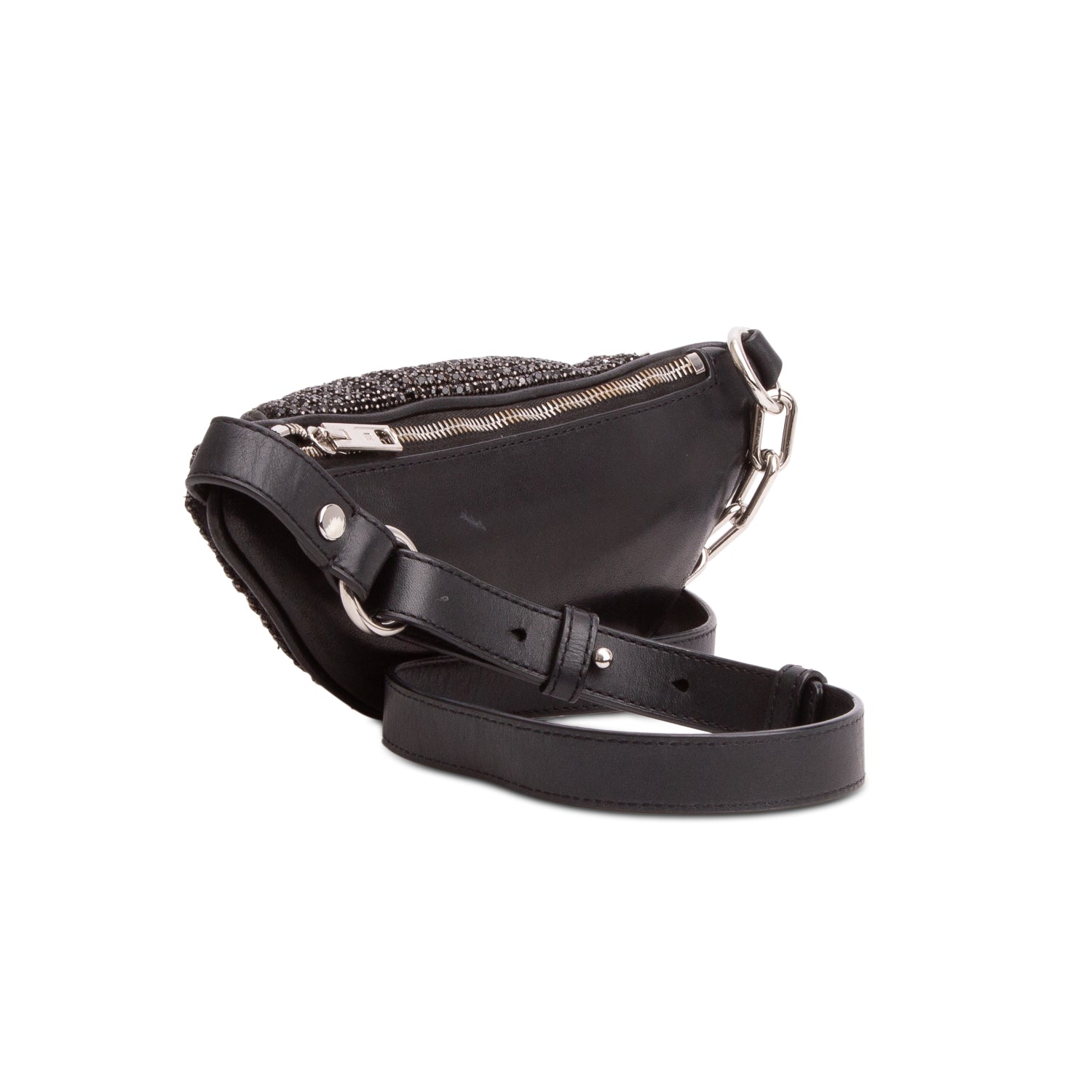 Alexander Wang Black Mesh Crystal Rhinestone Attica Belt Bag