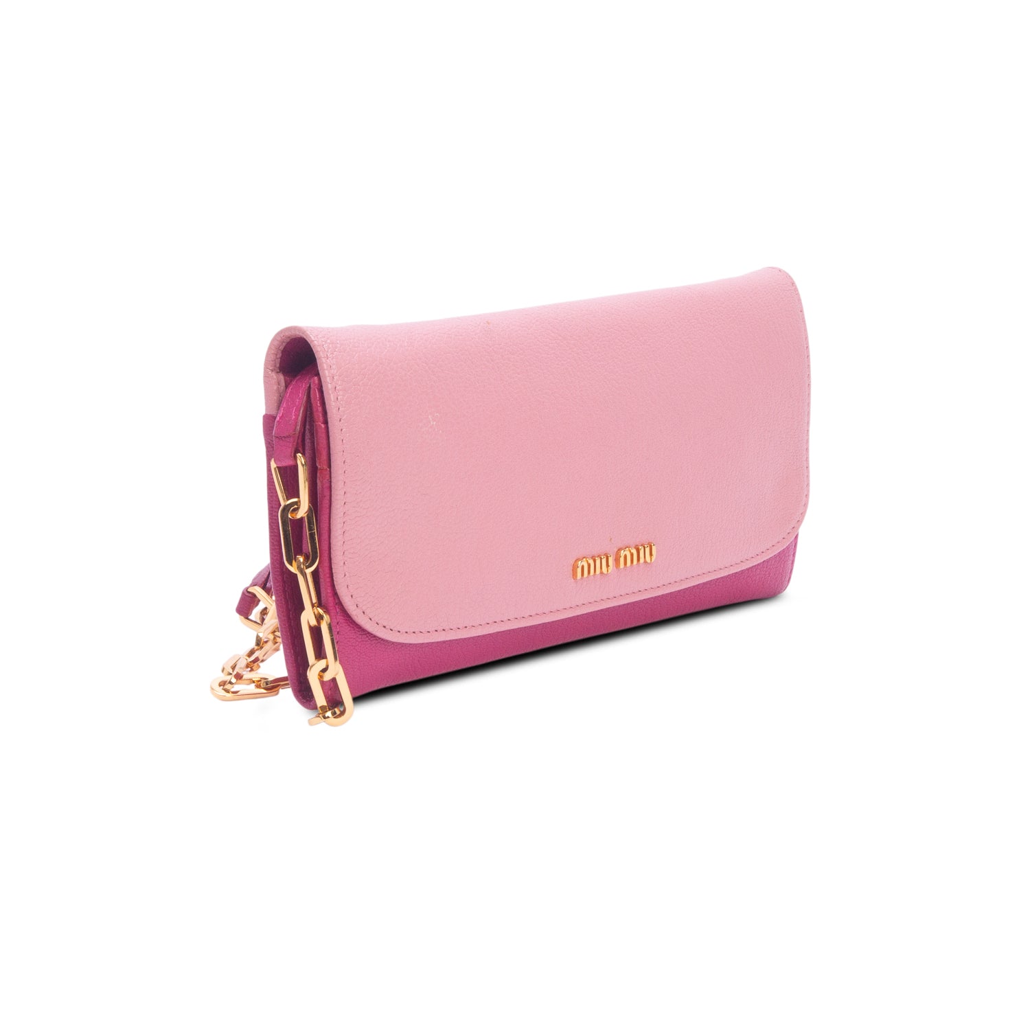 Miu Miu Pink Calfskin Wallet on Chain