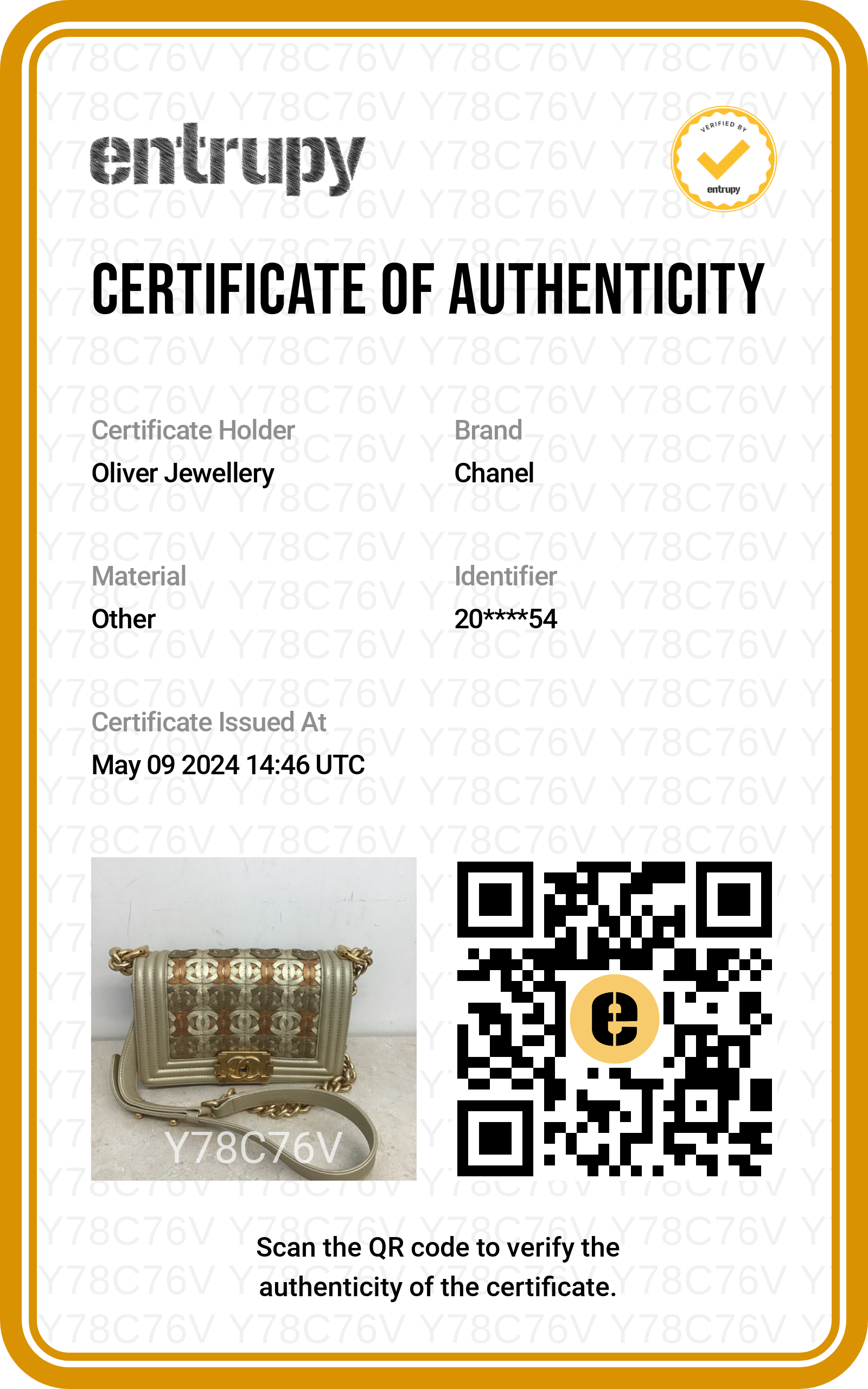 Chanel Gold Metallic Lambskin Leather CC Cutout Small Boy Bag