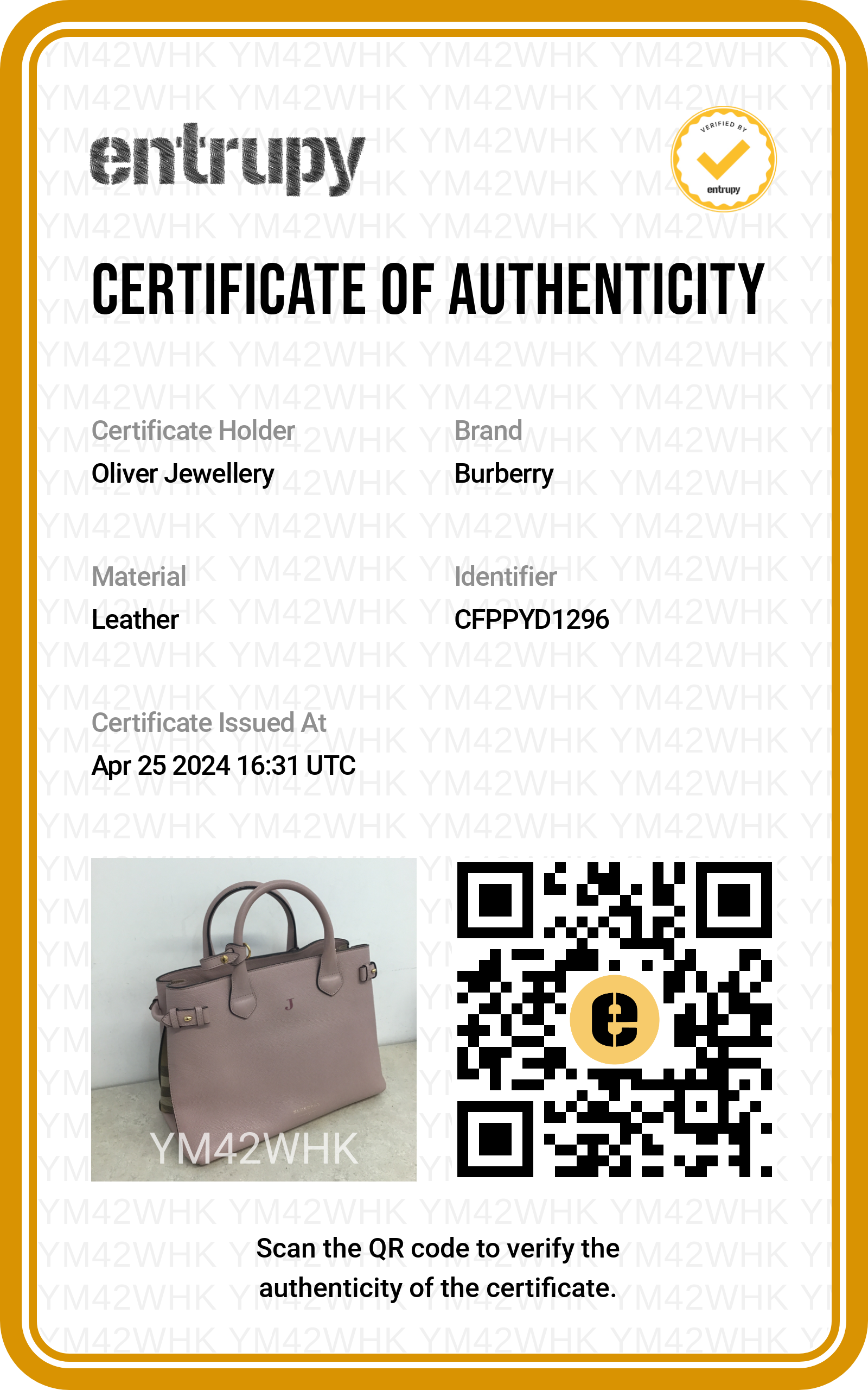 Burberry Pink Calfskin Leather House Check Medium Banner Tote w/ Strap