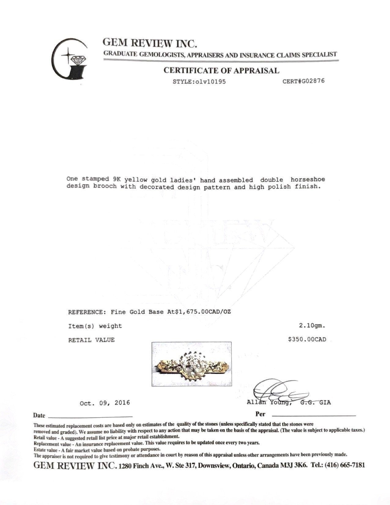 Antique Double Horseshow Design Bar Brooch