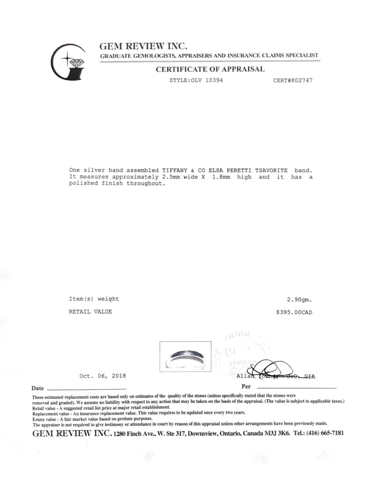 Tiffany & Co. Elsa Peretti Tsavorite Band