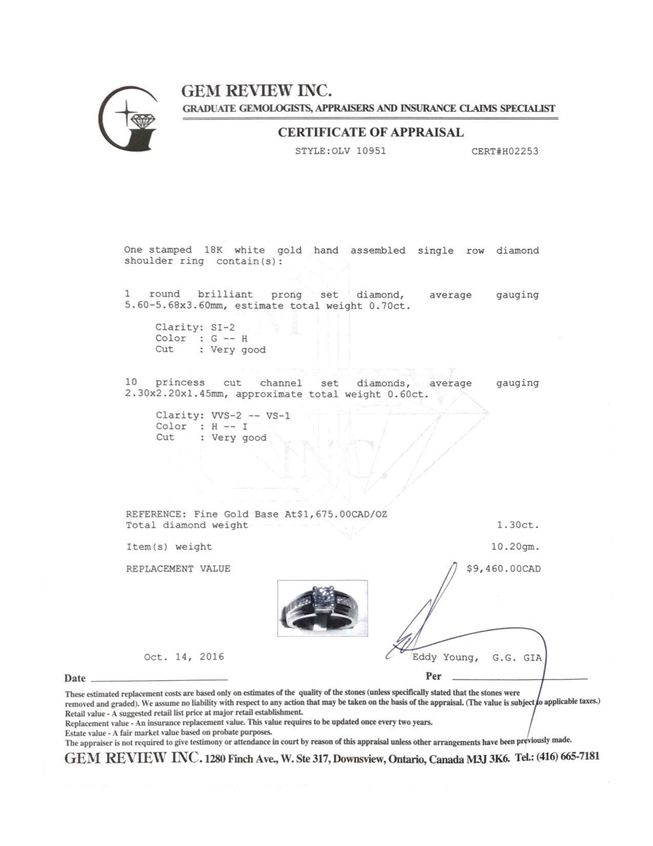 Estate 0.70ct Round Diamond Engagement Ring