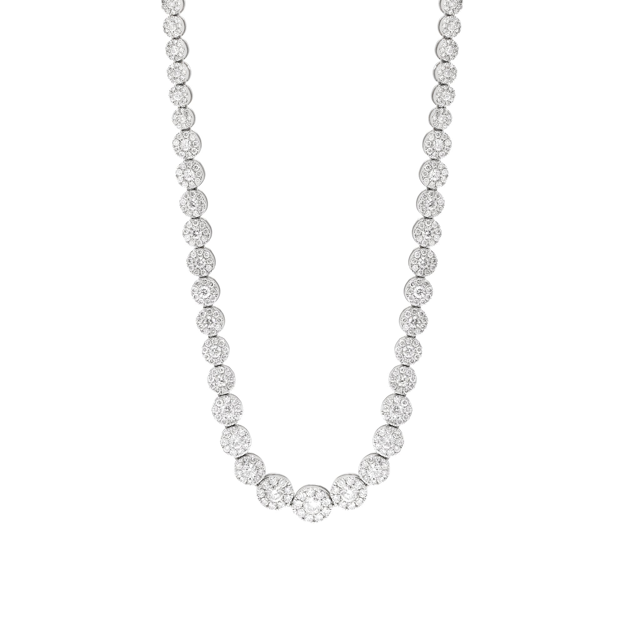 10k White Gold Graduated Diamond Necklace