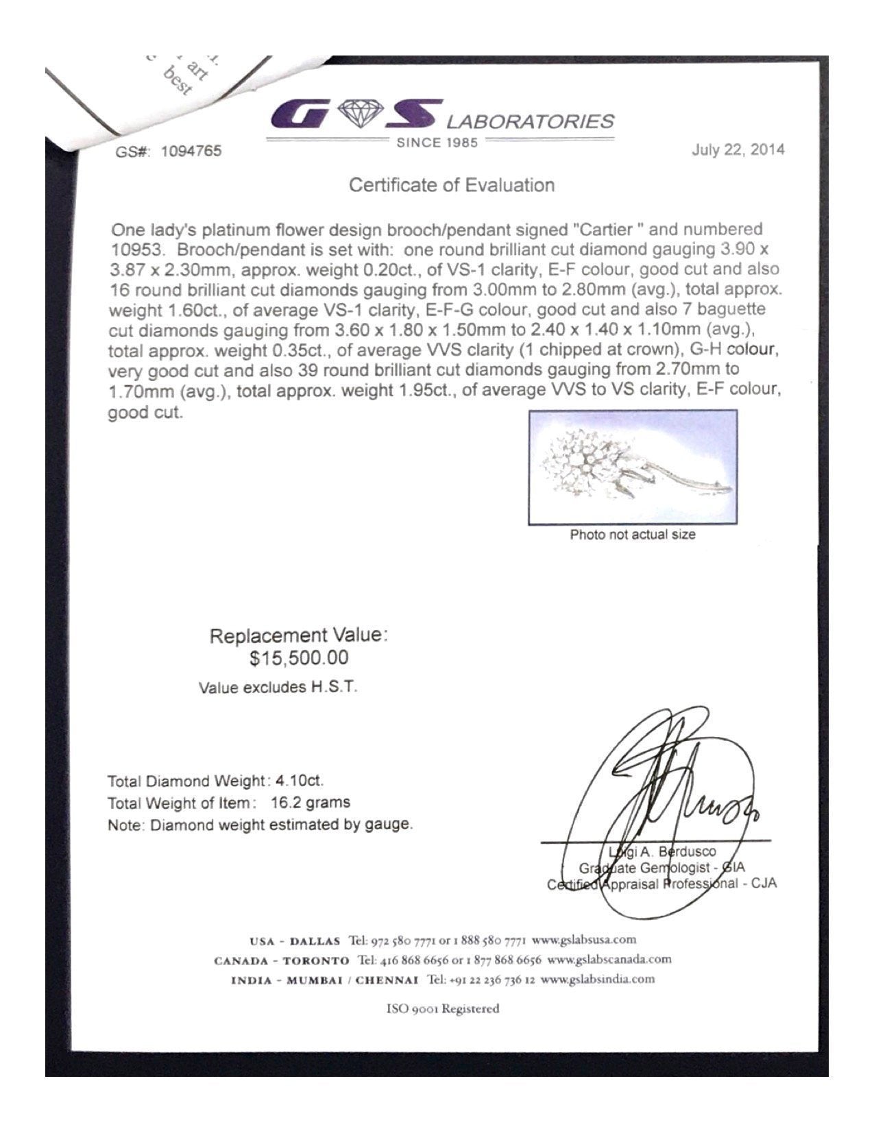 Cartier Vintage Diamond Flower Brooch