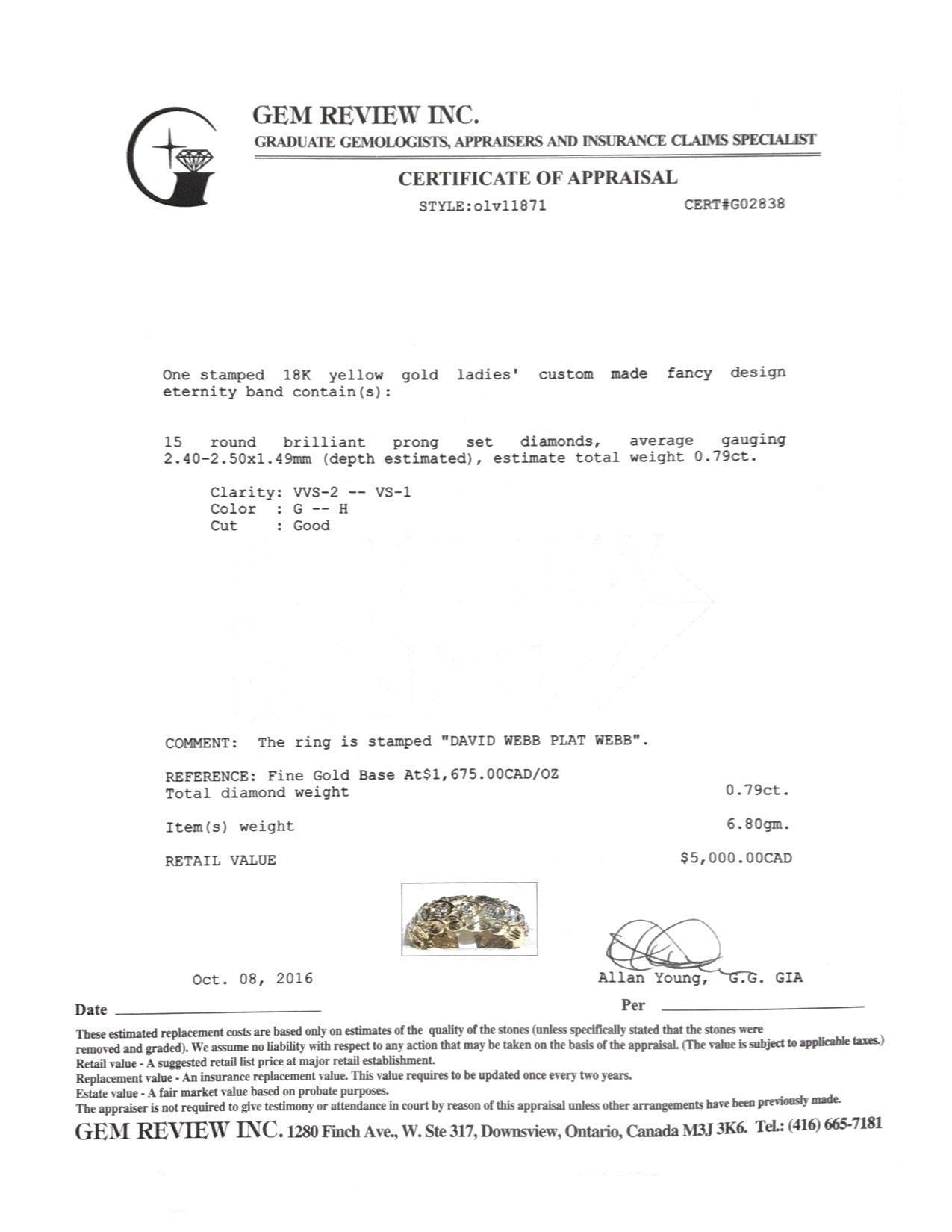 David Webb Diamond Eternity Band