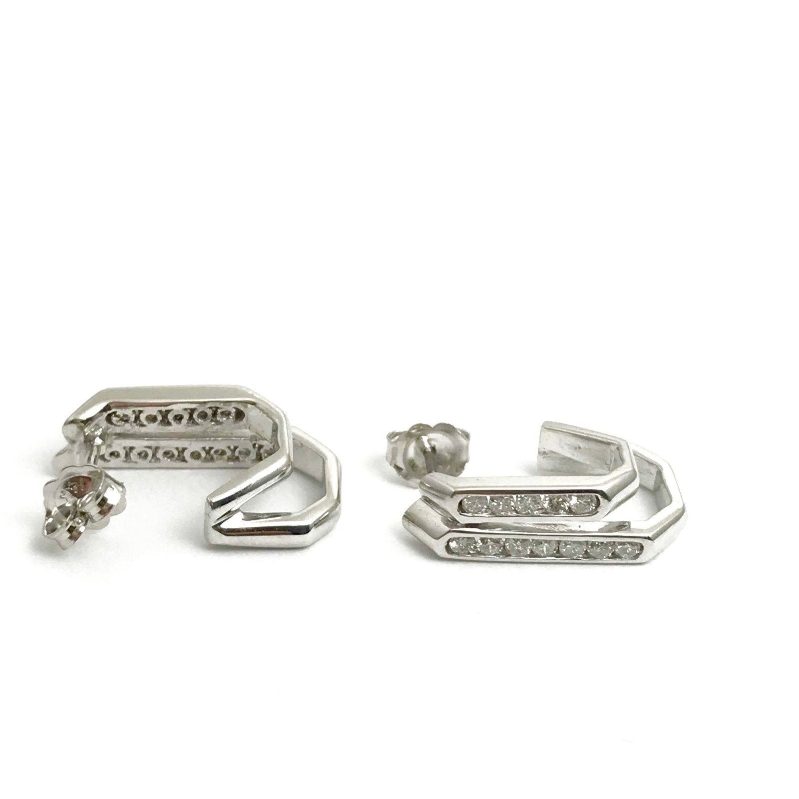 14 Karat White Gold Diamond Earrings