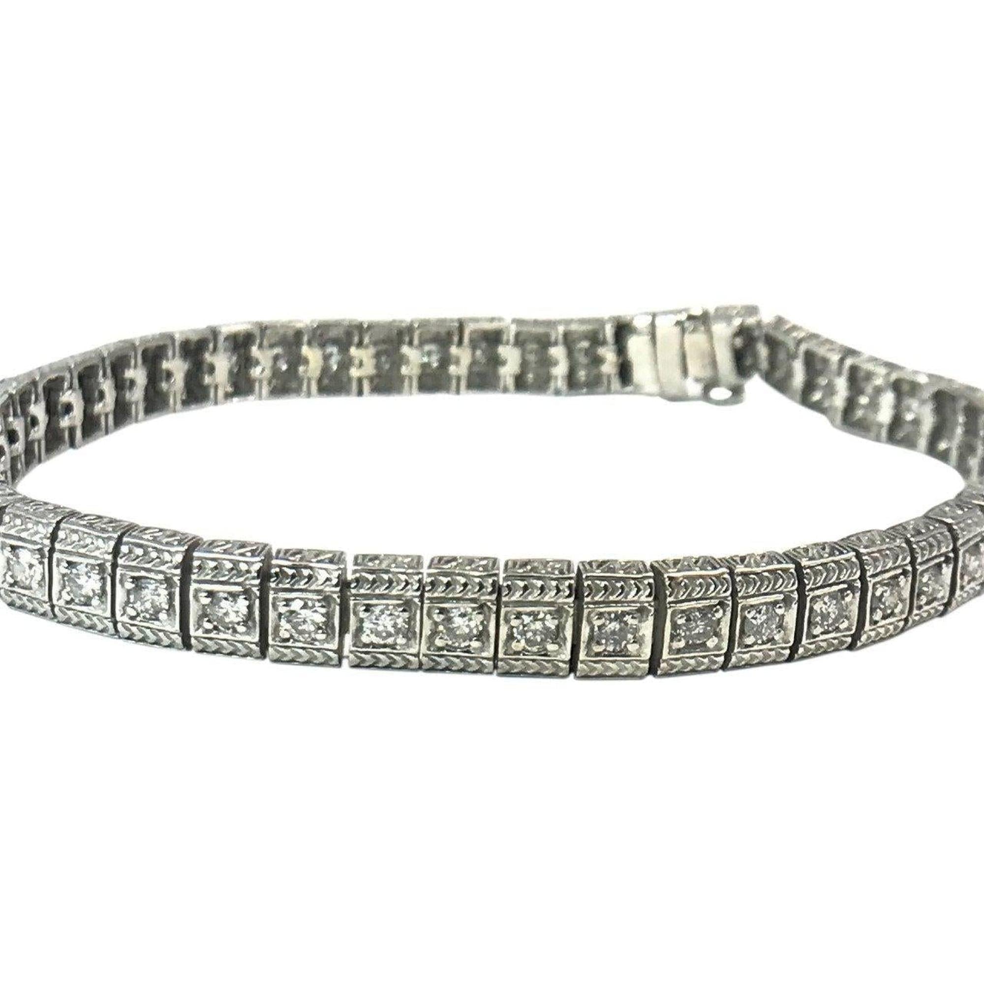 14 Karat White Gold Diamond Tennis Bracelet