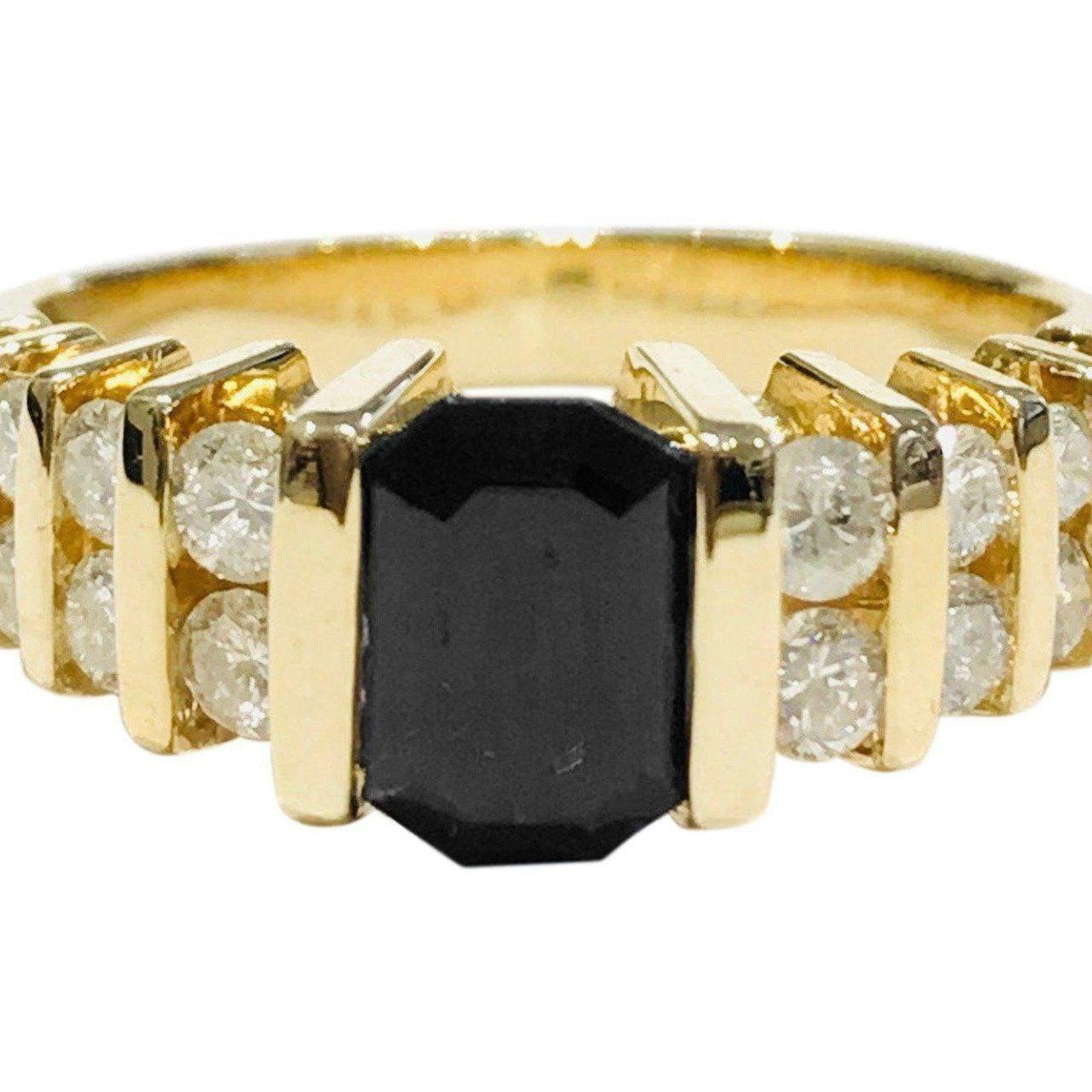 14 Karat Yellow Gold Sapphire and Diamond Cocktail Ring