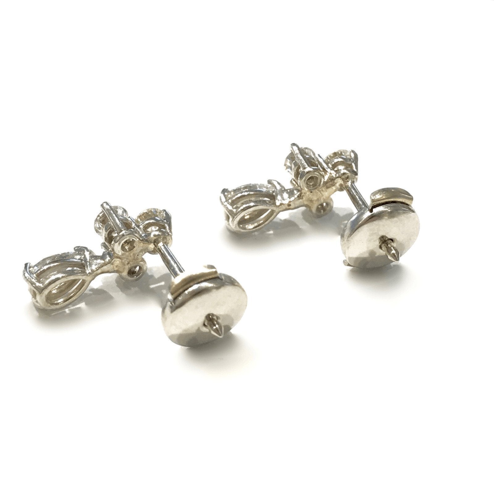 14K White Gold Custom Made Diamond Earrings