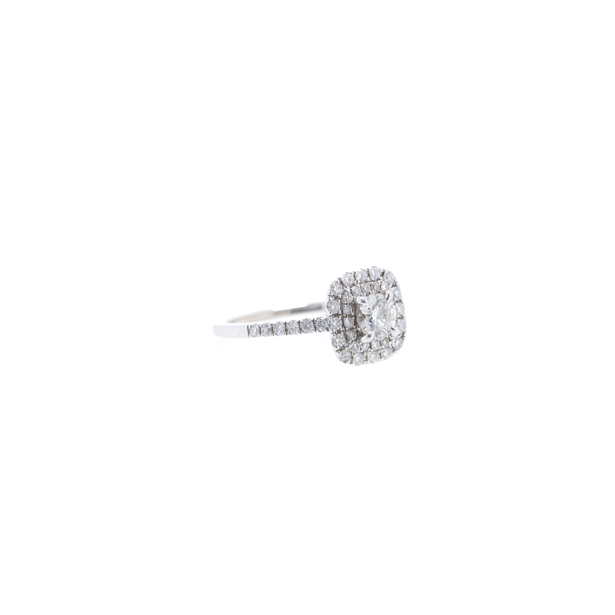 14k White Gold 0.52 ct. Diamond Halo Design Engagement Ring