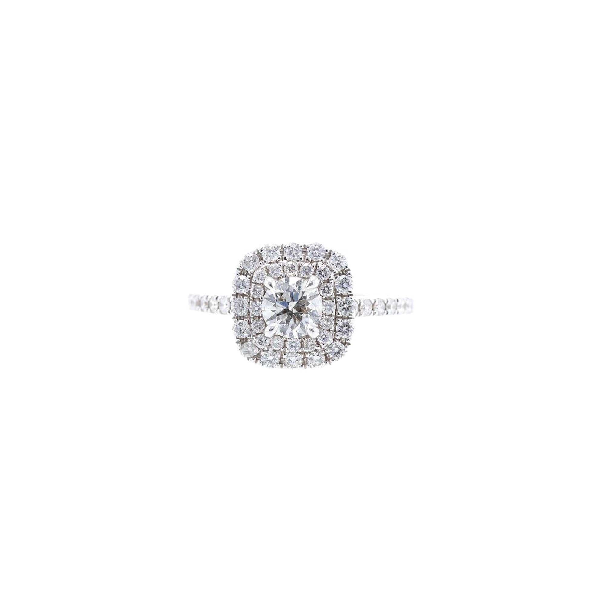 14k White Gold 0.52 ct. Diamond Halo Design Engagement Ring