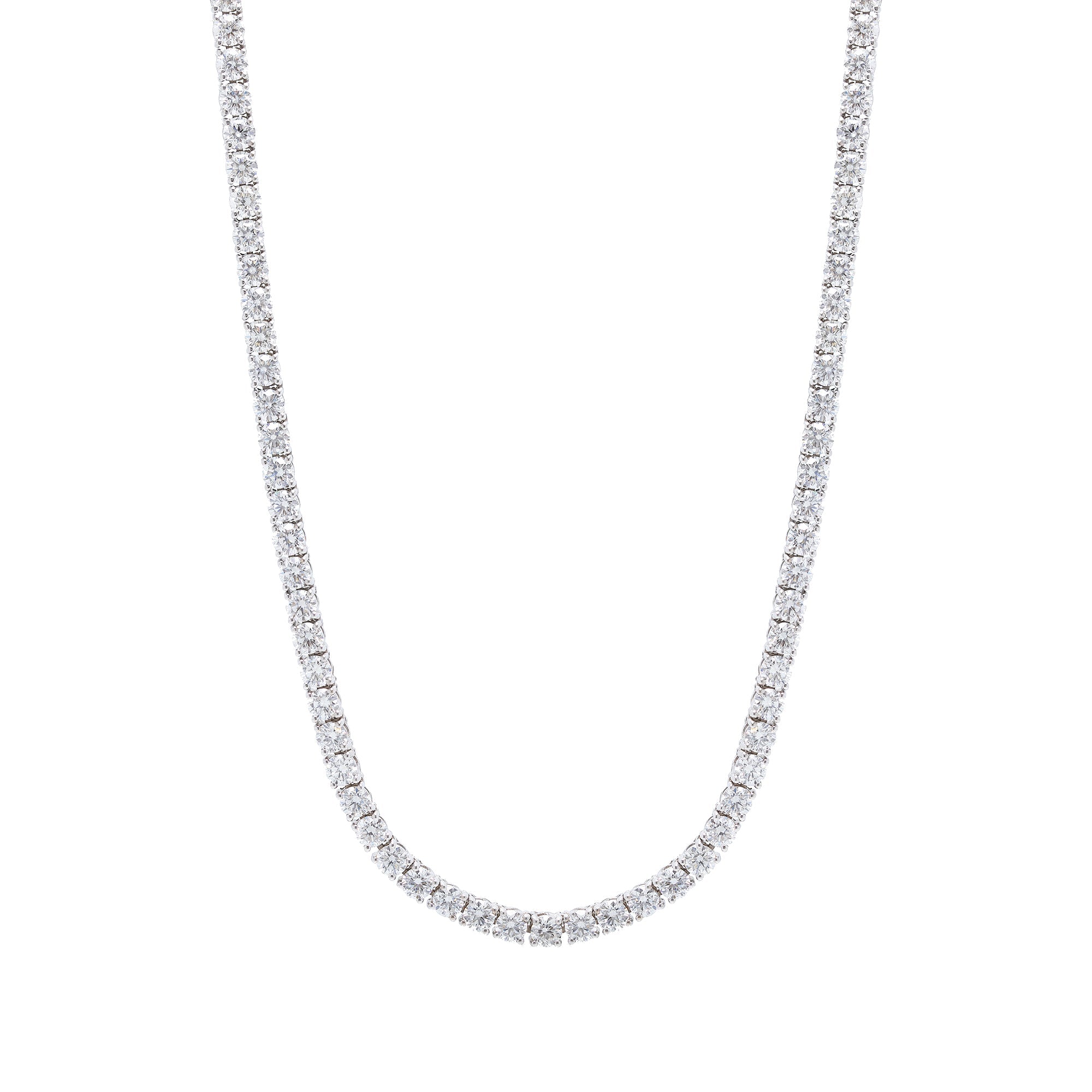 14k White Gold 9.48 tcw. Diamond Tennis Necklace