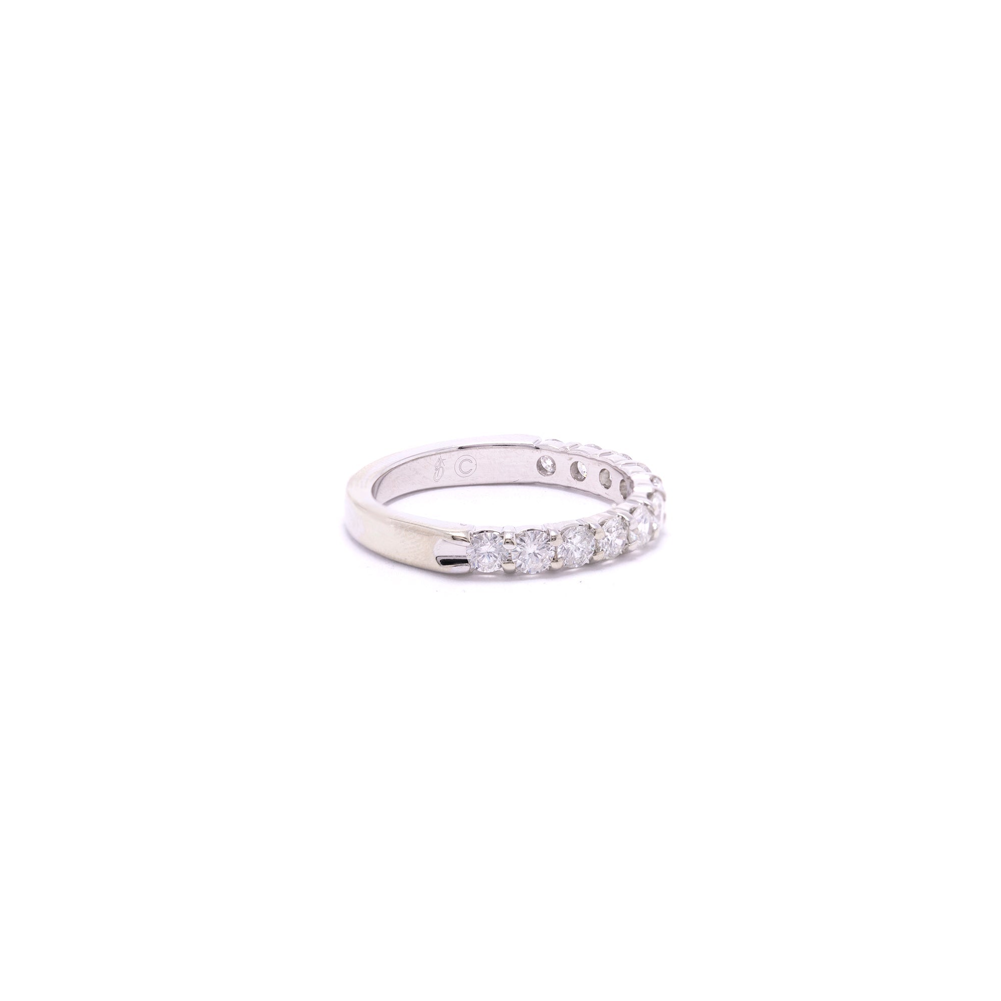 14k White Gold Diamond Band Ring