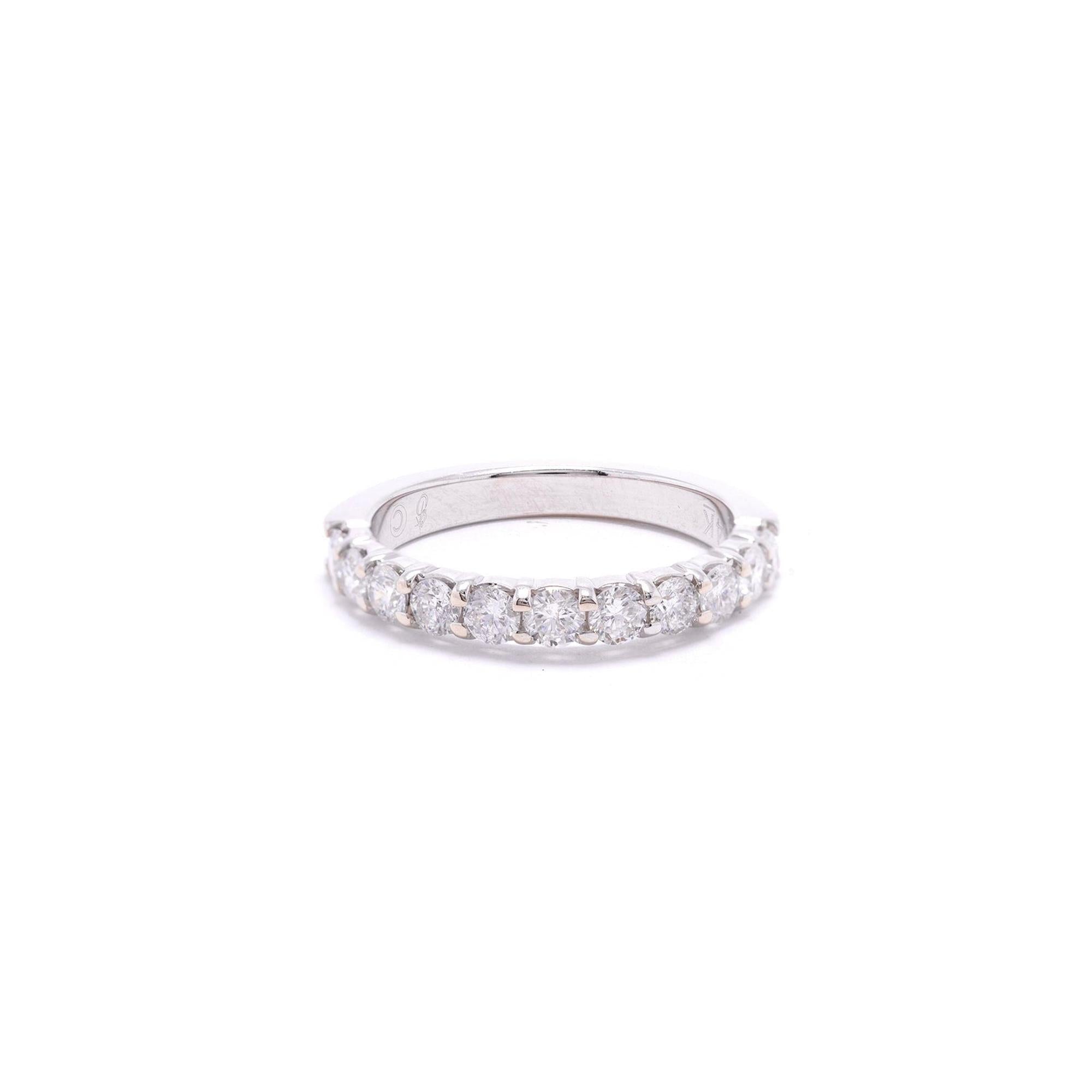 14k White Gold Diamond Band Ring