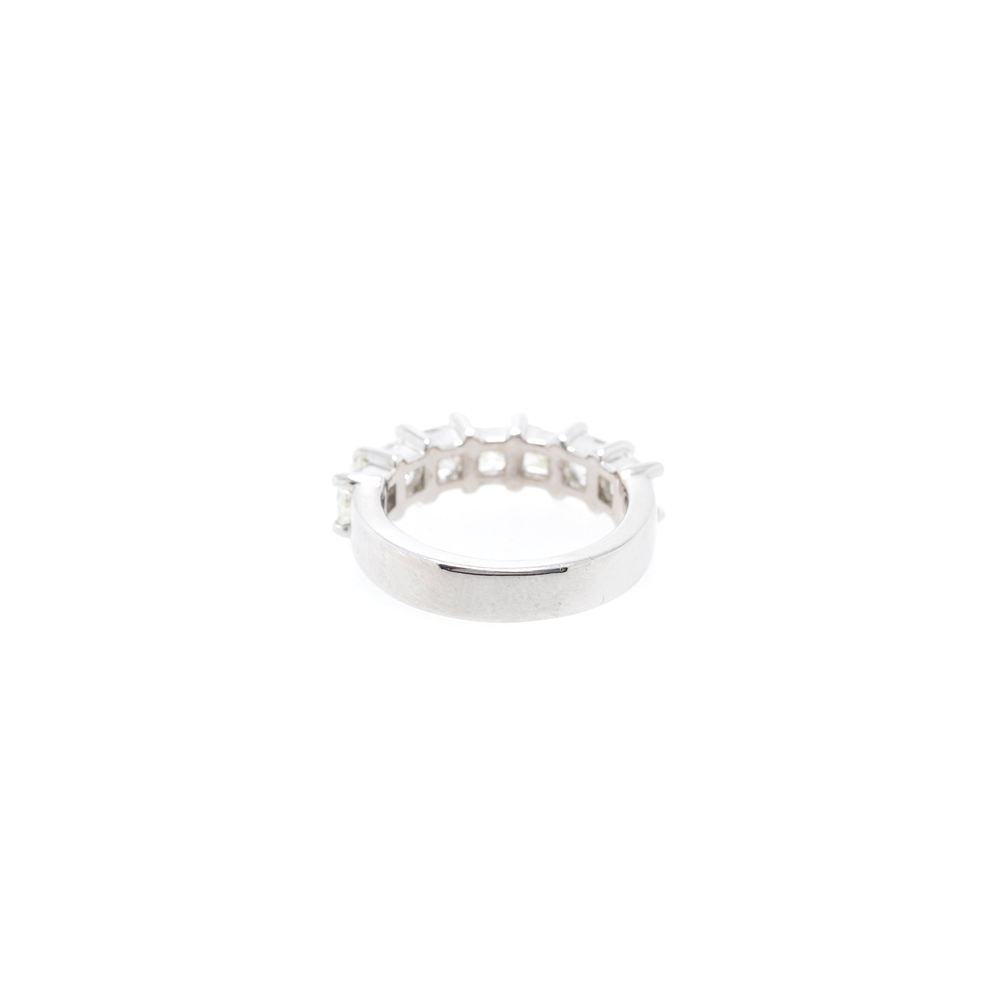 14k White Gold Princess Cut Diamond Band Ring