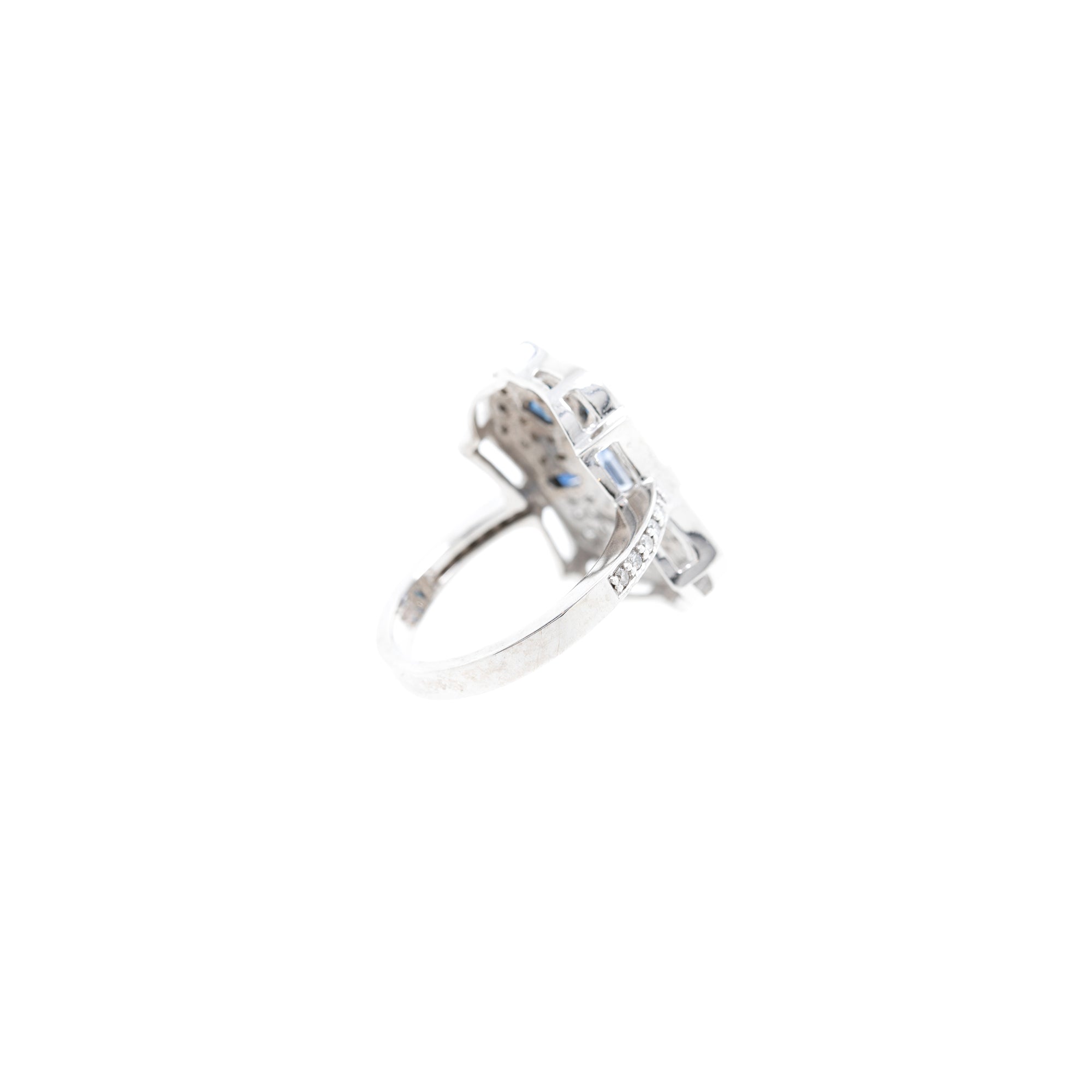 14k White Gold Sapphire & Diamond Cocktail Ring