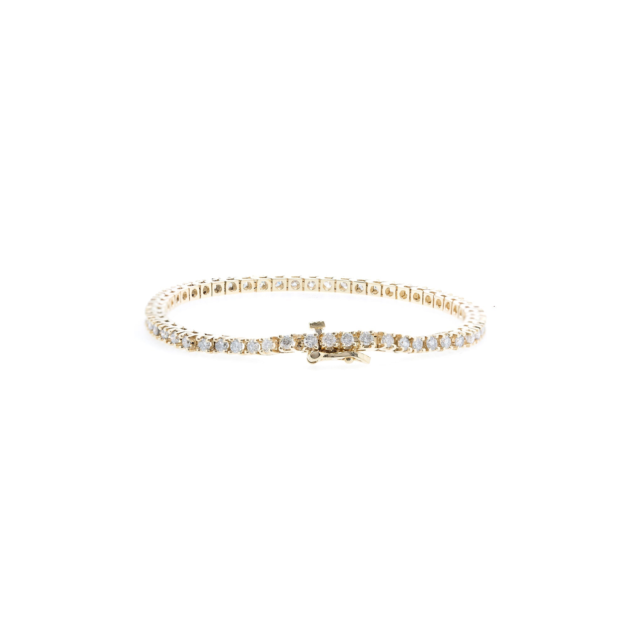 14k Yellow Gold Diamond Tennis Bracelet