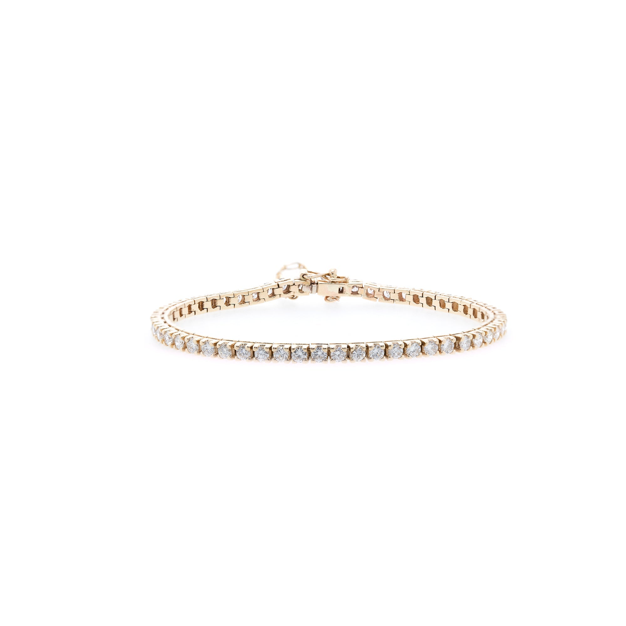 14k Yellow Gold Diamond Tennis Bracelet