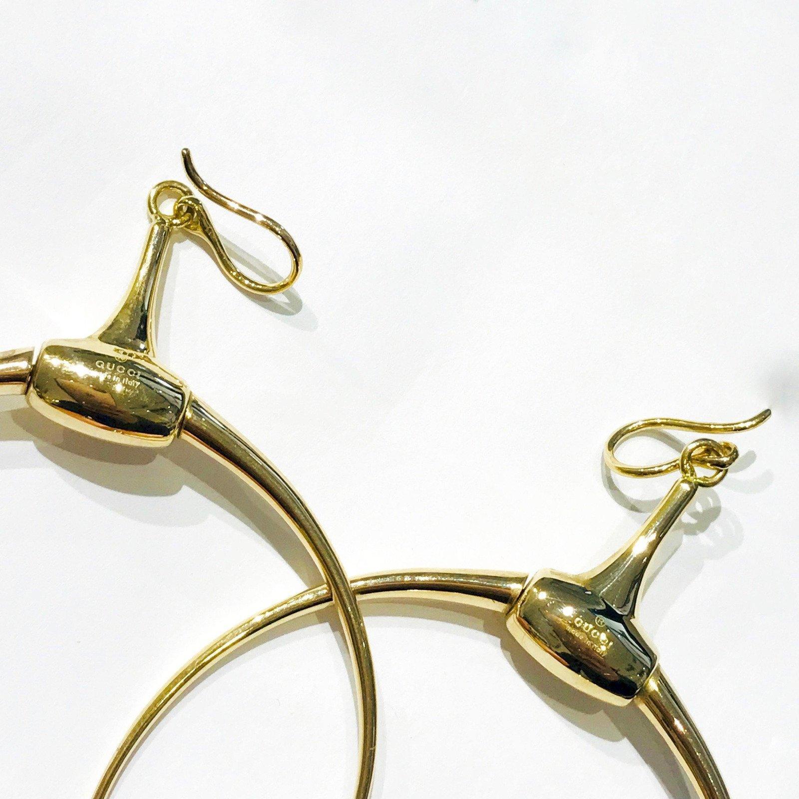 18 Karat Yellow Gold Gucci Hoop Earrings