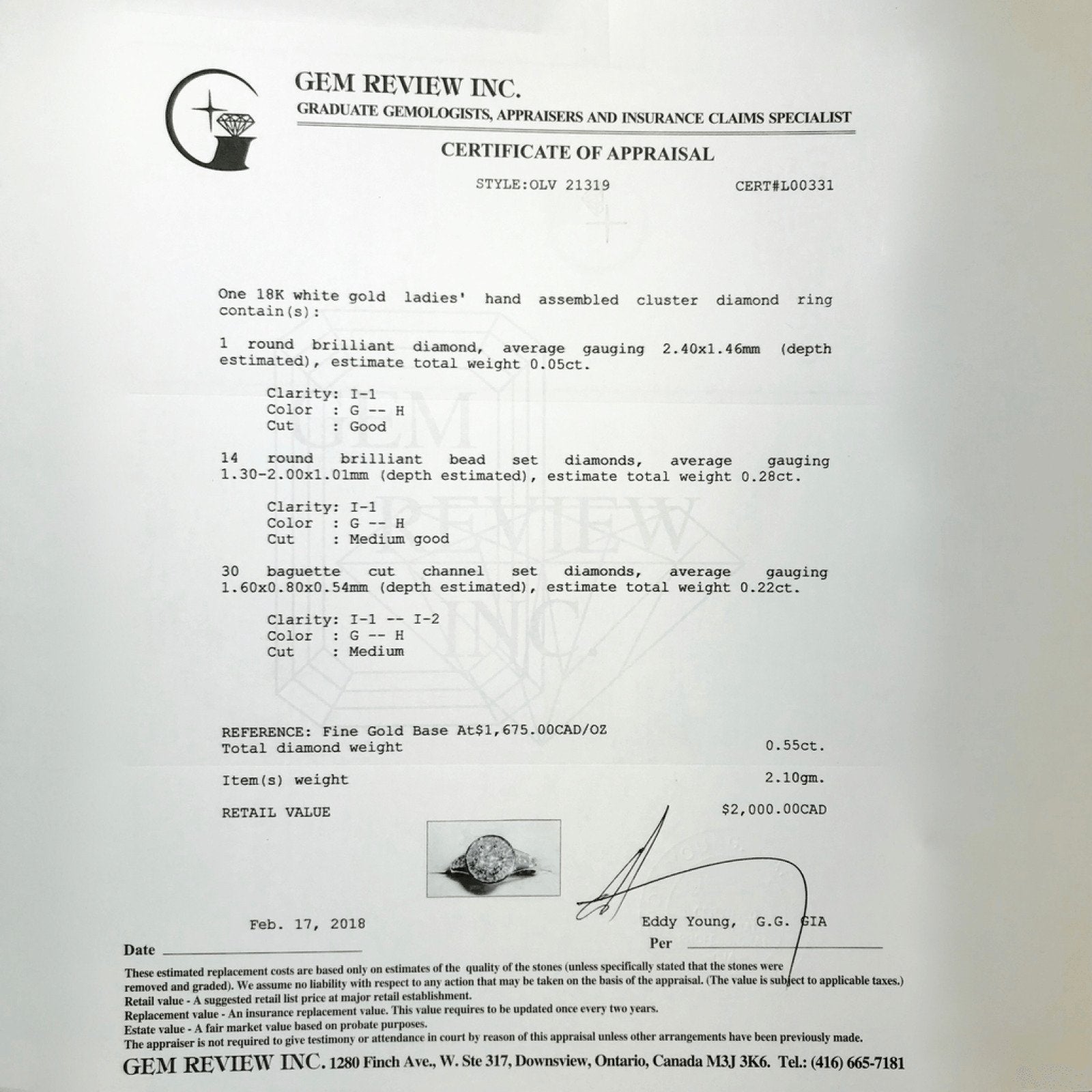 18K White Gold Diamond Cluster Ring