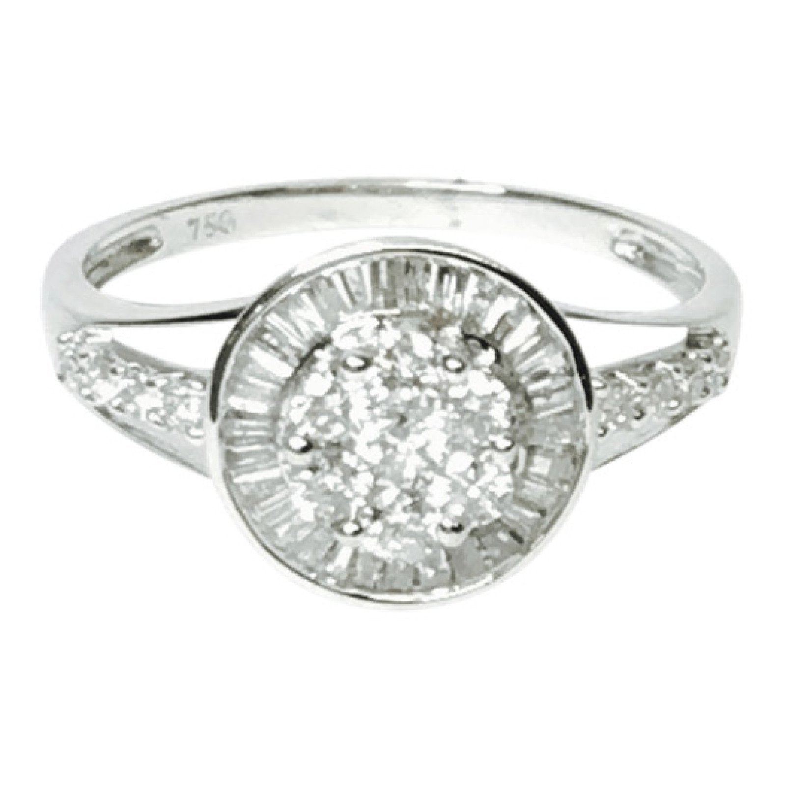 18K White Gold Diamond Cluster Ring