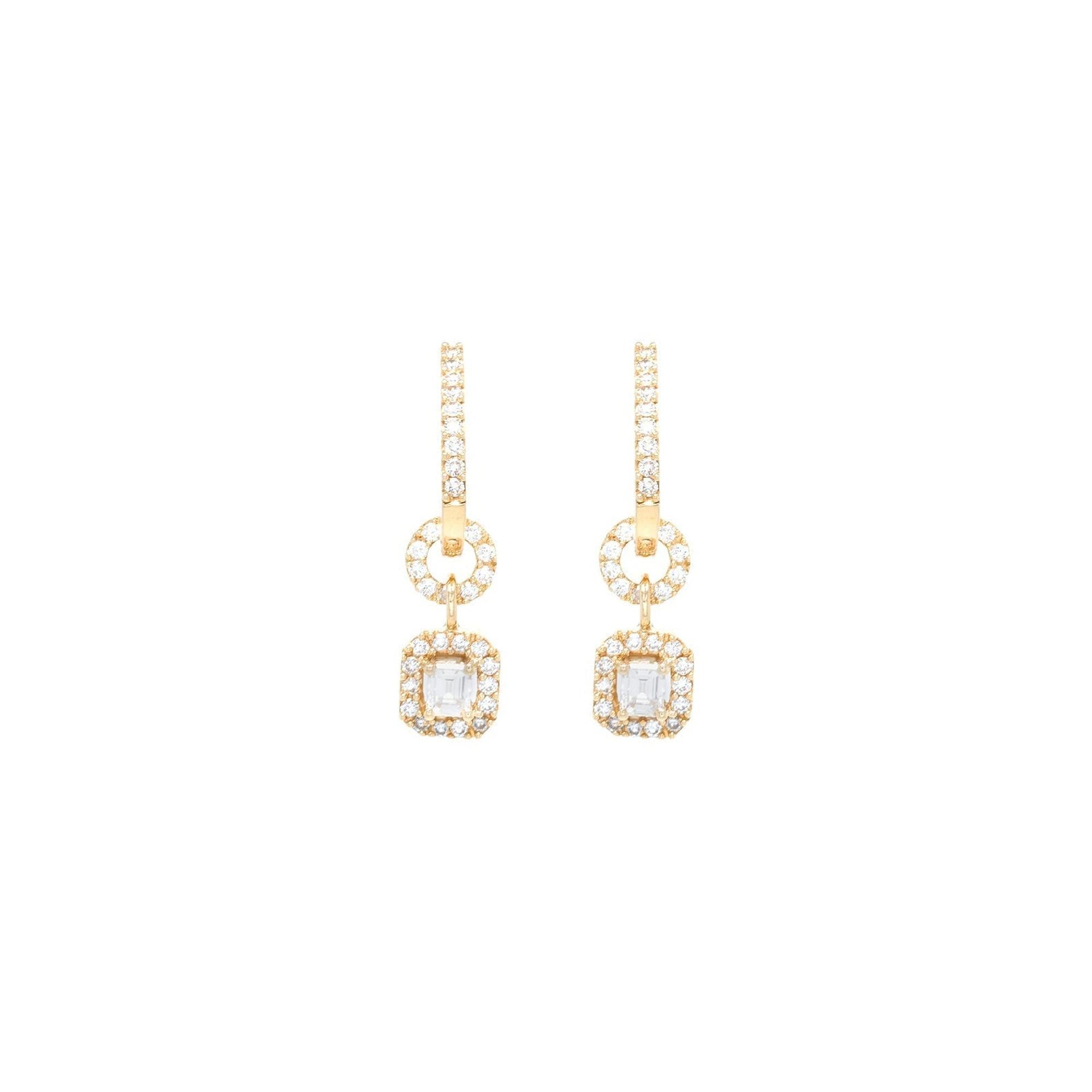 18k Gold Diamond Drop Earrings