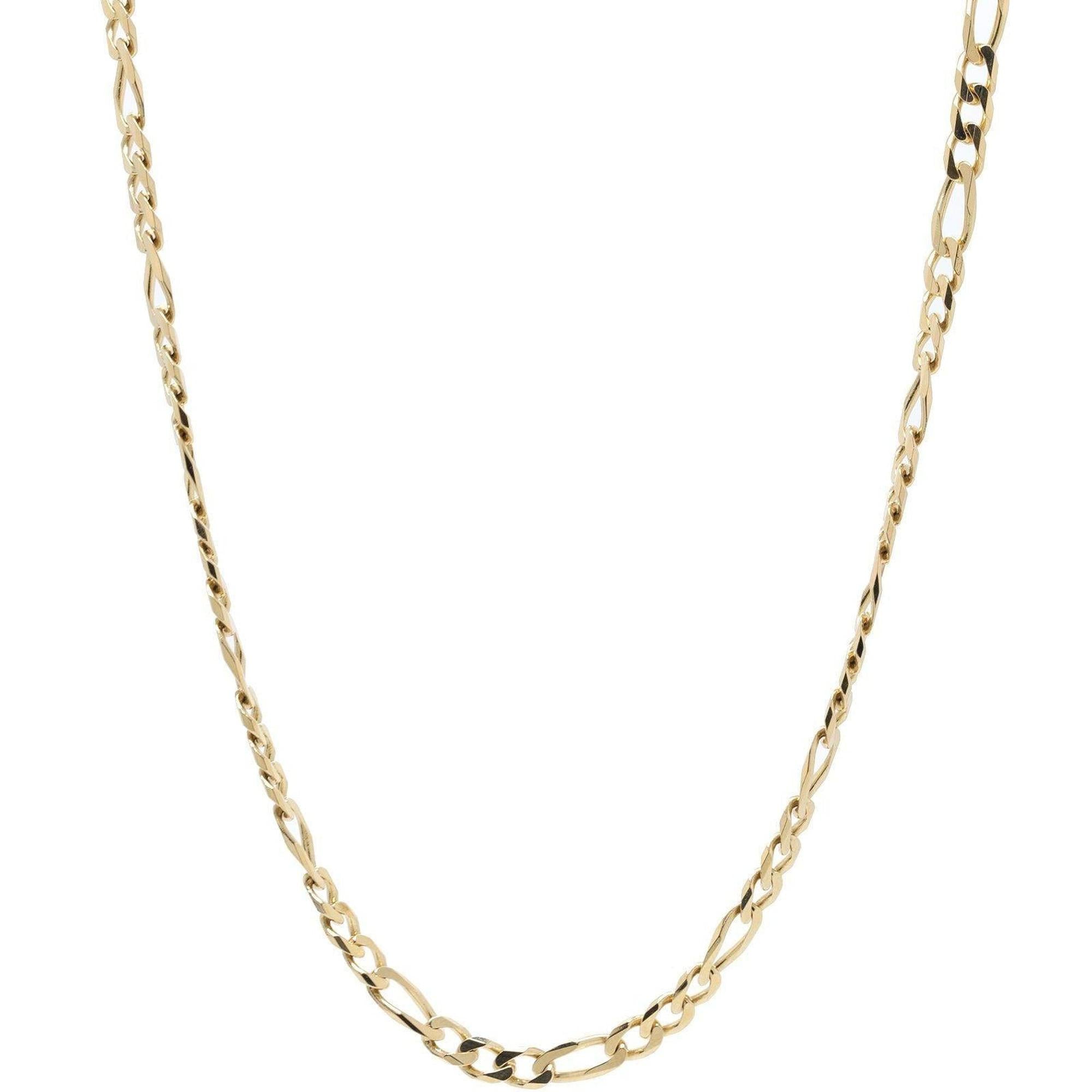 18k Gold Figaro Chain Link Necklace