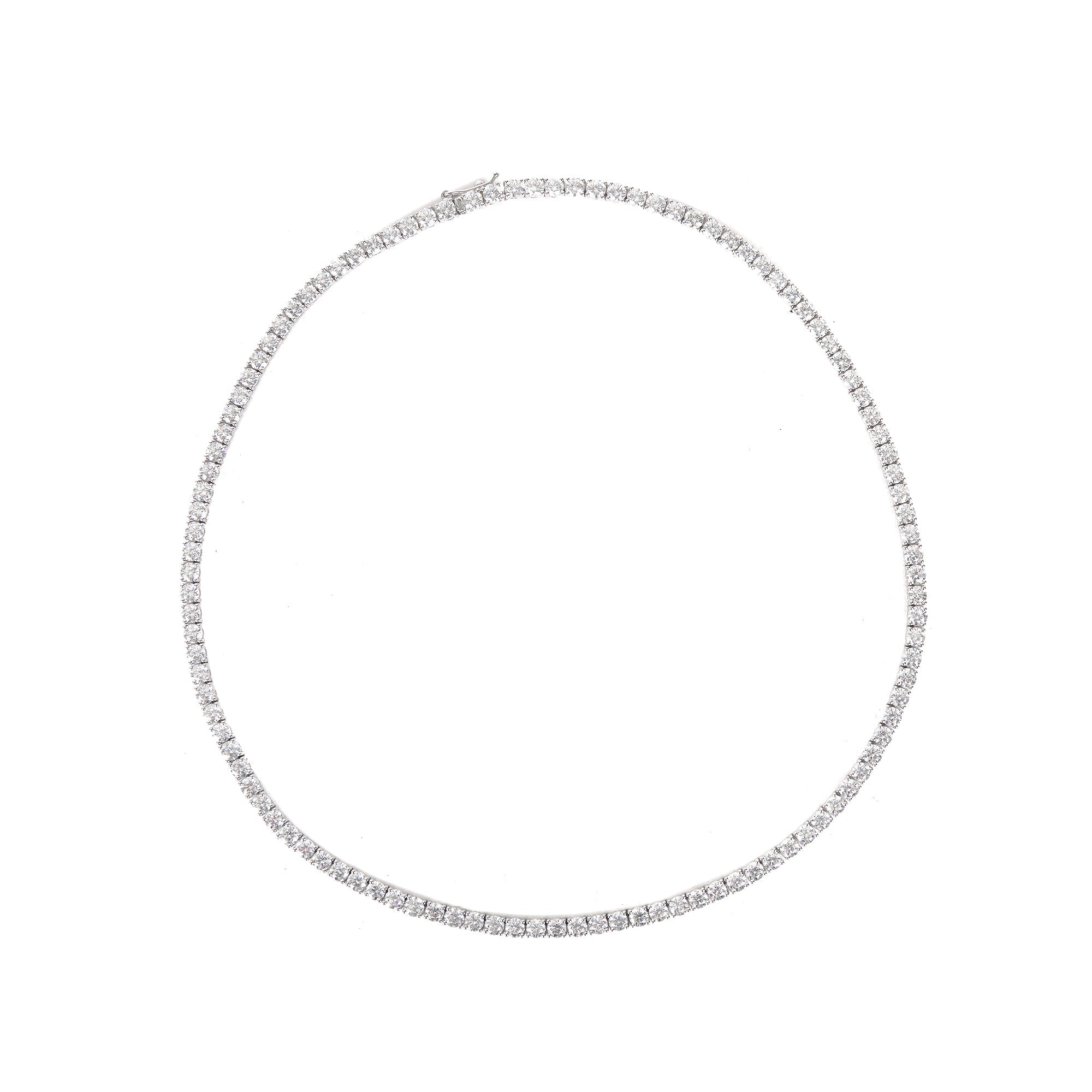 18k White Gold 17.16 tcw. Diamond Tennis Necklace