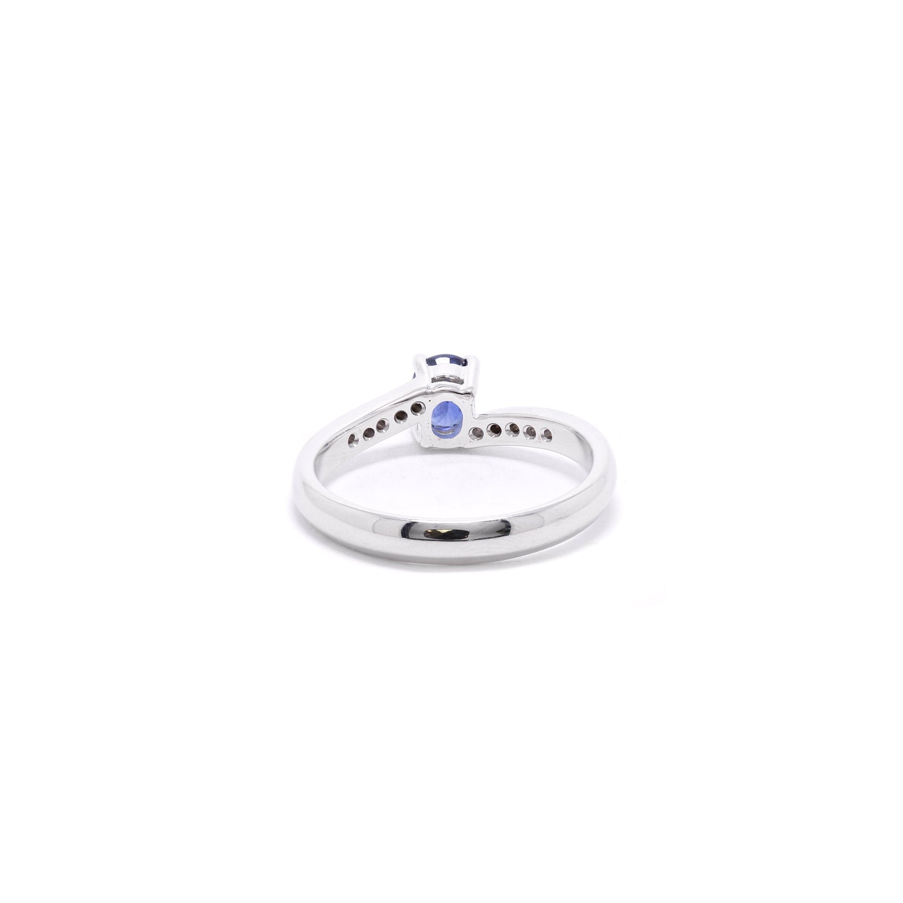 18k White Gold Blue Sapphire & Diamond Cocktail Ring