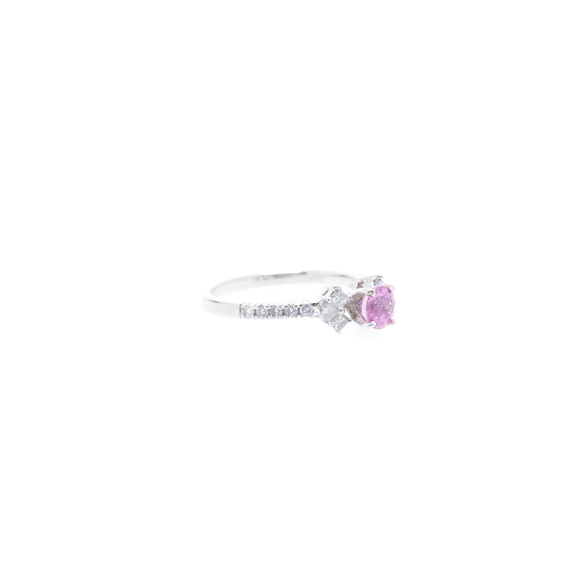 18k White Gold Pink Sapphire & Diamond Cocktail Ring