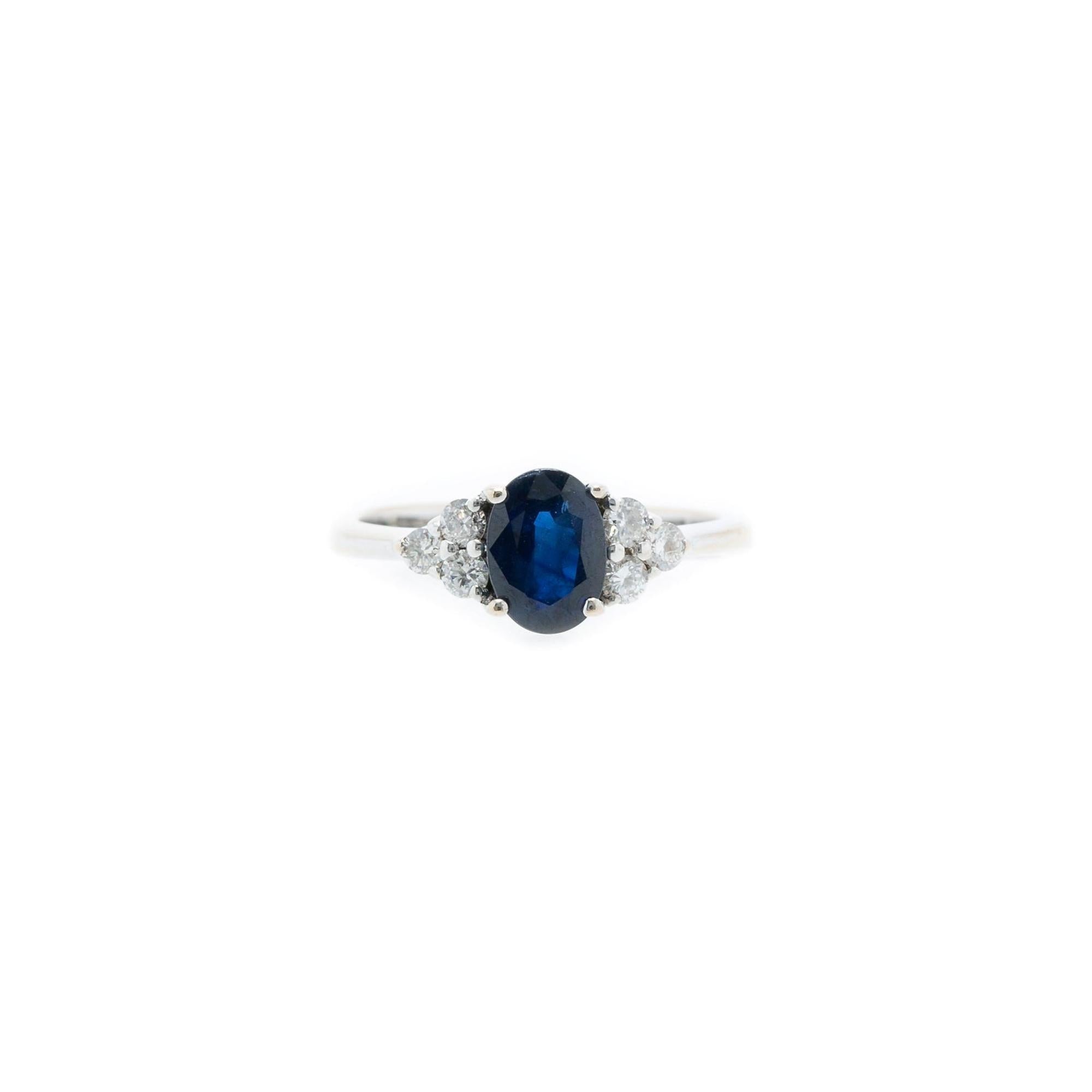 18k White Gold Sapphire & Diamond Cocktail Ring