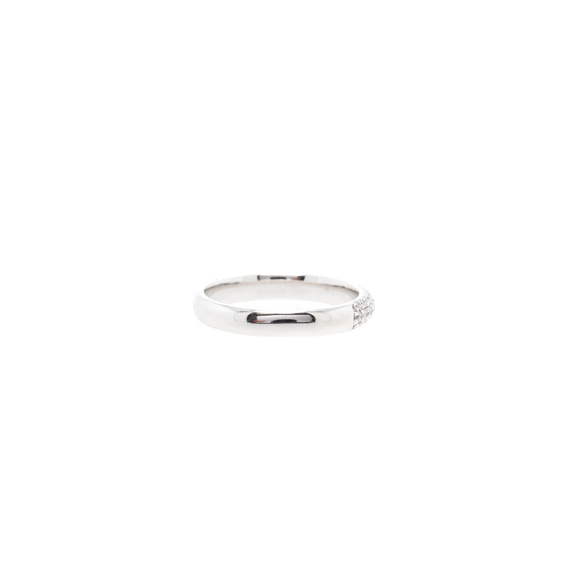 18k White Gold Three-Row Diamond Band Ring