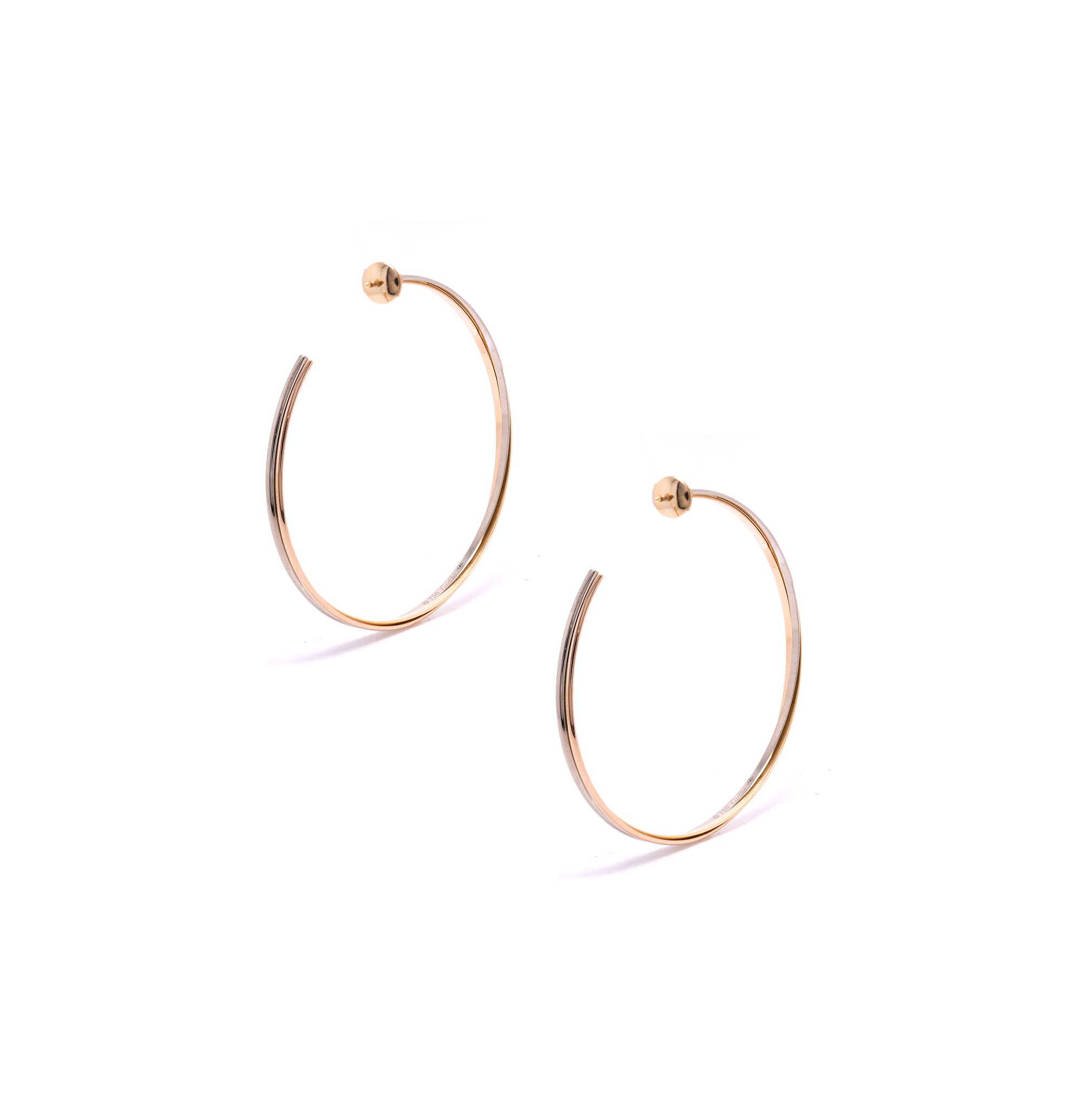 Cartier Vintage Trinity Large Hoop Earrings