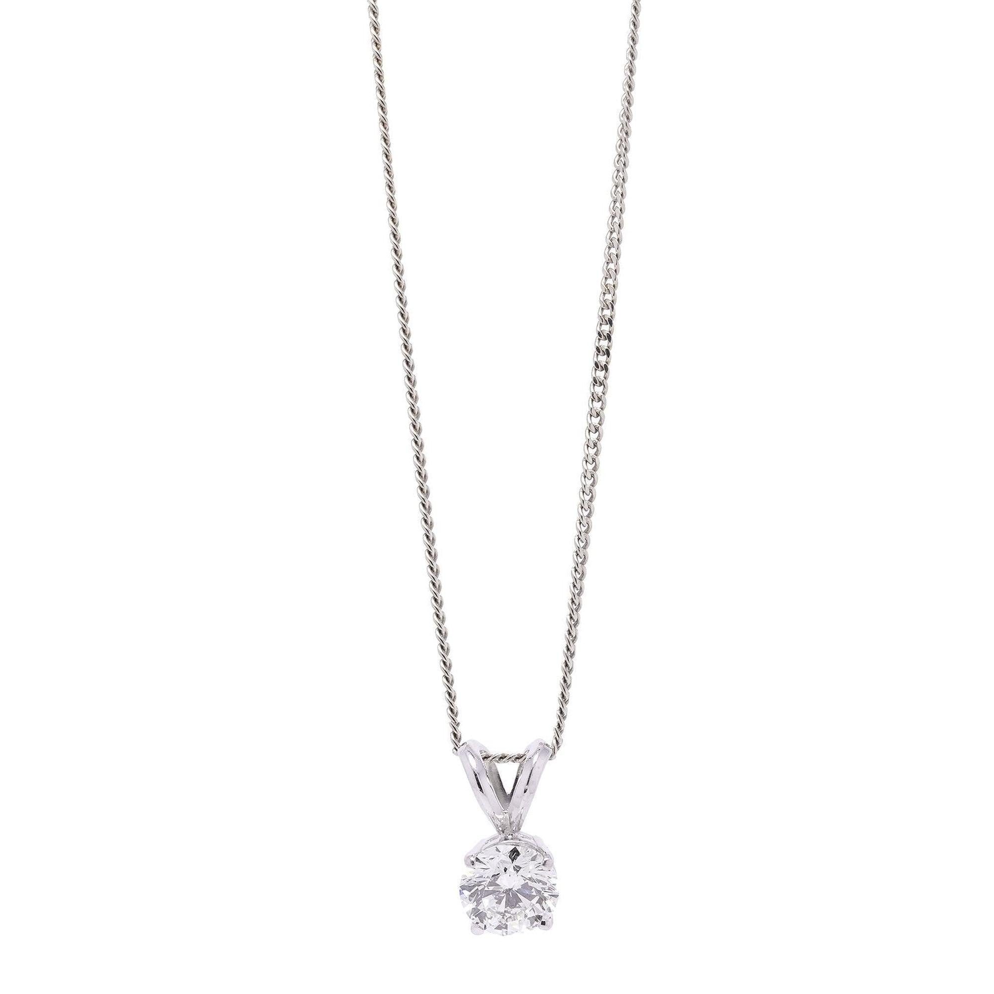 1.00 ct. Diamond Solitaire Pendant Necklace