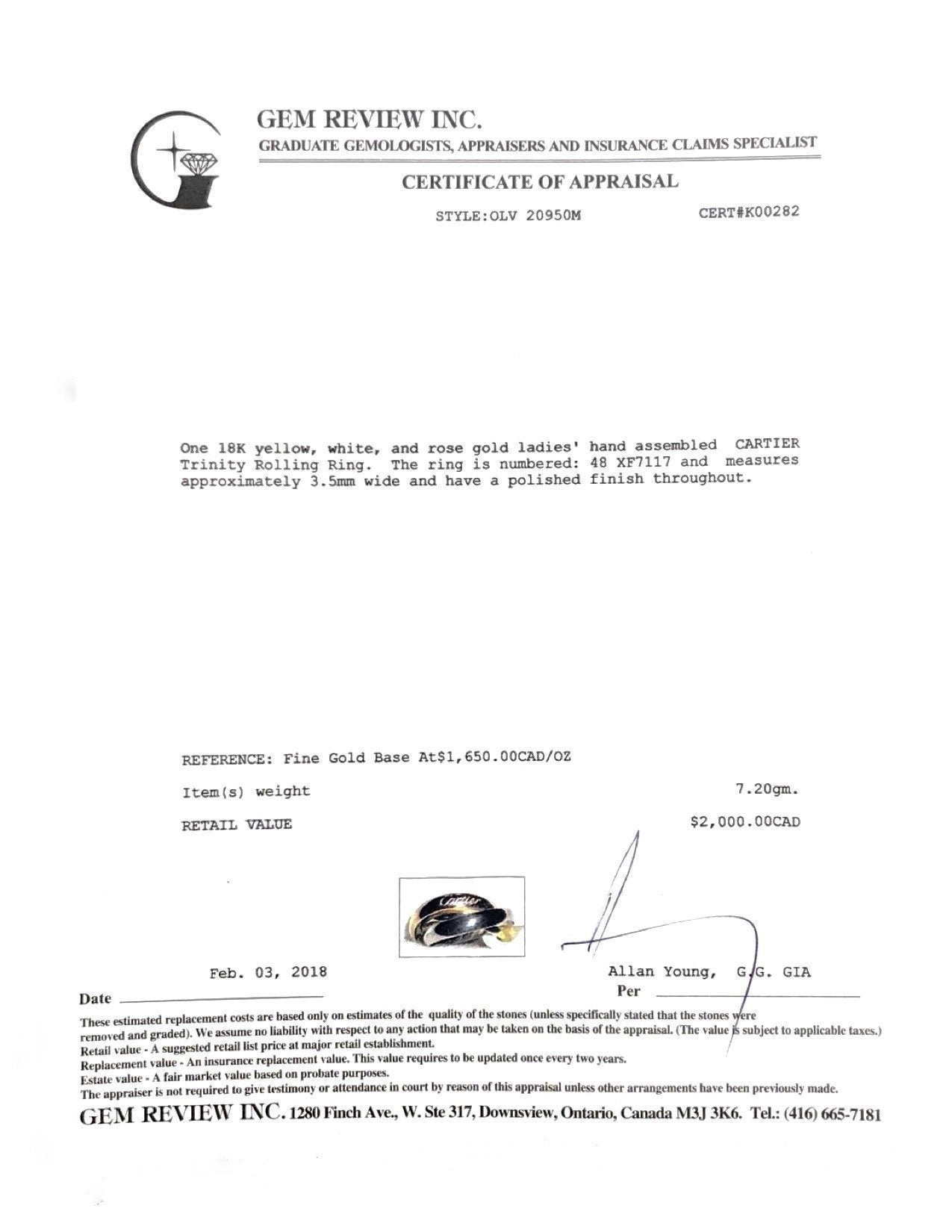 Cartier Trinity Rolling Ring