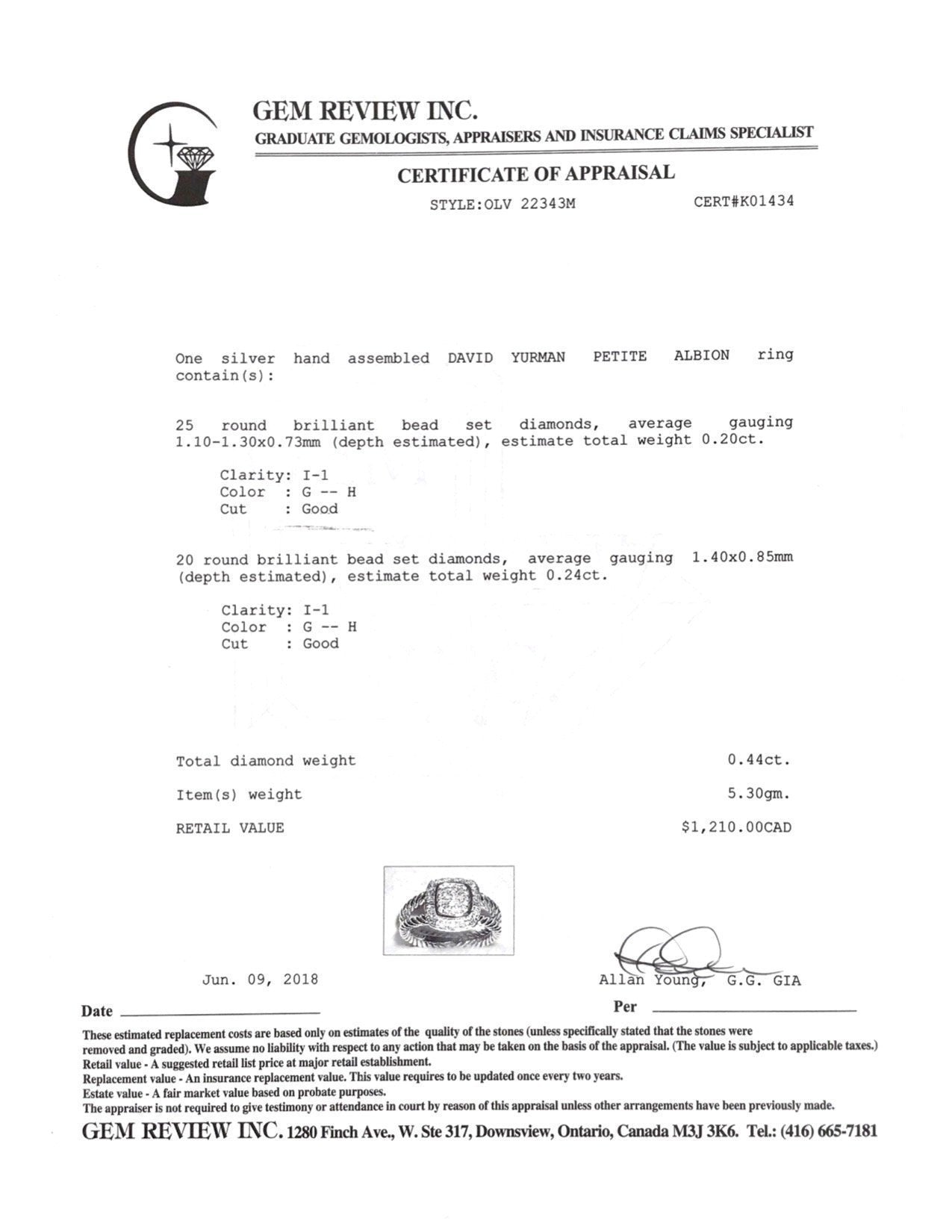 David Yurman Diamond Petite Albion Ring