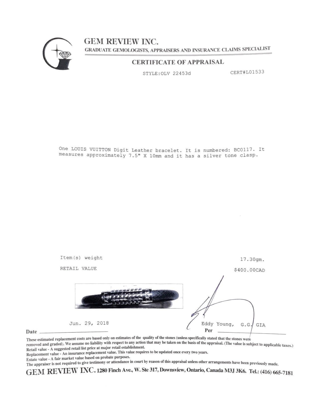 Louis Vuitton Digit Leather Bracelet